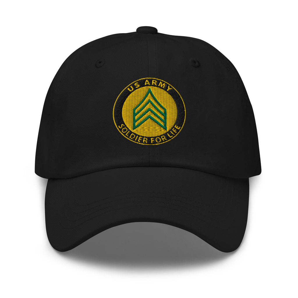 US Army E-5 Sergeant E5 SGT Soldier For Life Embroidered Dad Hat