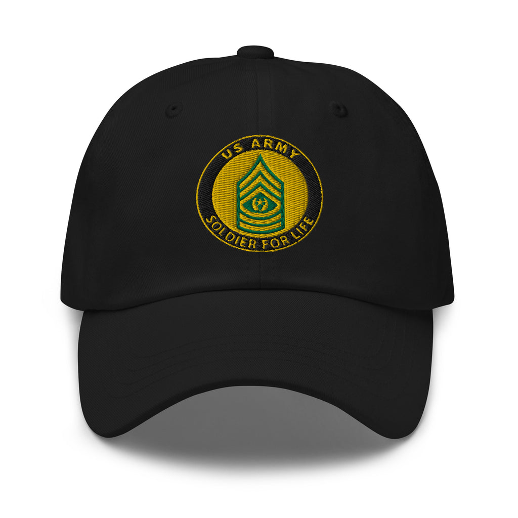 US Army E-9 Command Sergeant Major E9 CSM Soldier For Life Embroidered Dad Hat