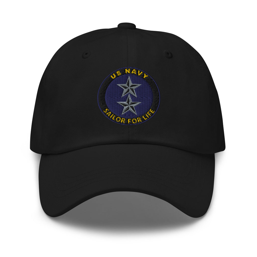 US Navy O-8 Rear Admiral O8 RADM Flag Officer  Sailor For Life Embroidered Dad Hat