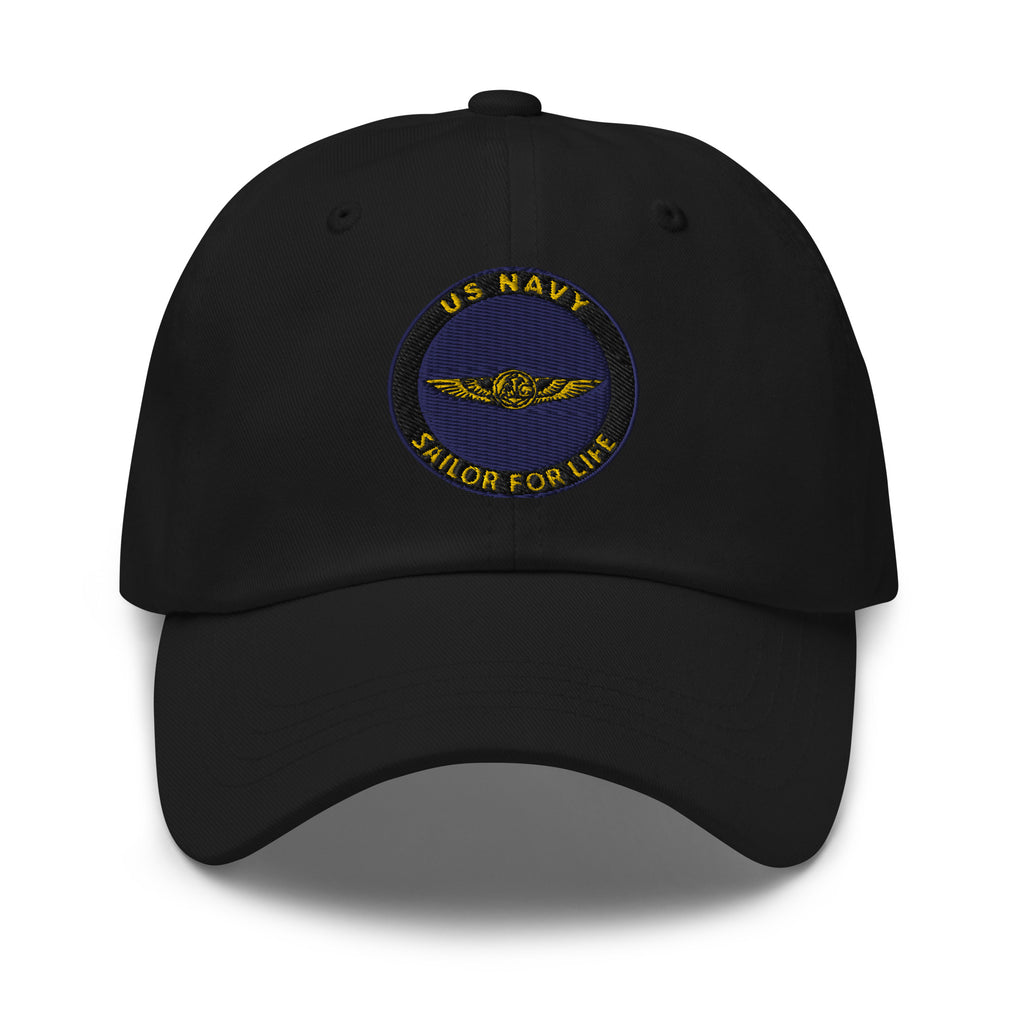 US Navy Naval Aircrew Warfare Specialist Sailor For Life Embroidered Dad Hat