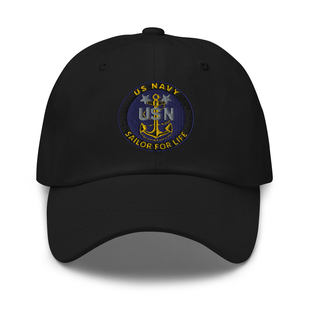 US Navy E-9 MCPO Sailor For Life Embroidered Dad Hat