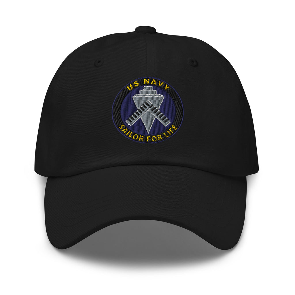 US Navy Builder Navy BU Sailor For Life Embroidered Dad Hat