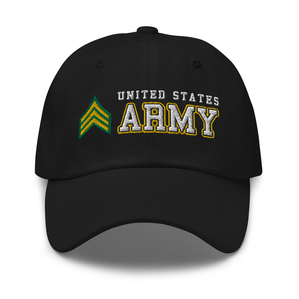 US Army E-5 Sergeant E5 SGT Ranks/Insignia Embroidered Dad Hat