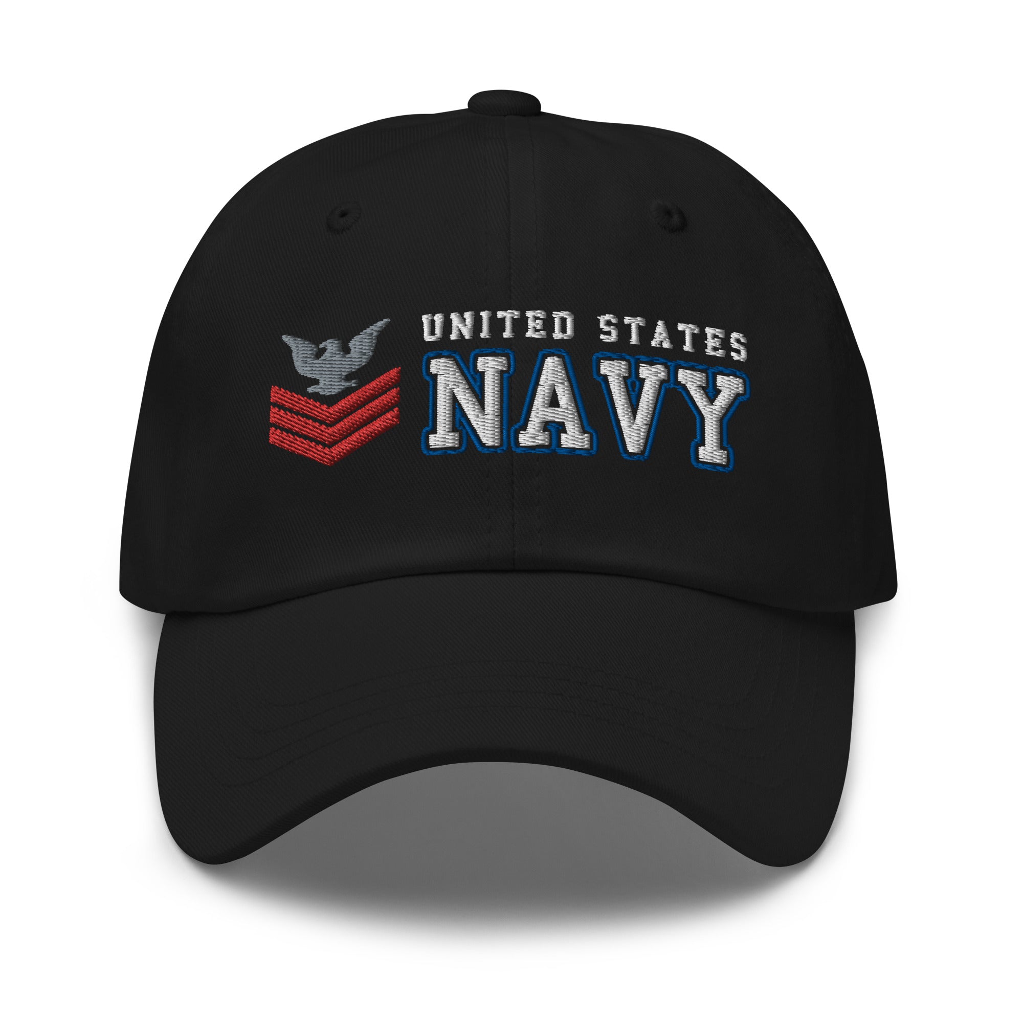 US Navy E-6 Red Stripe Ranks/Insignia Embroidered Dad Hat