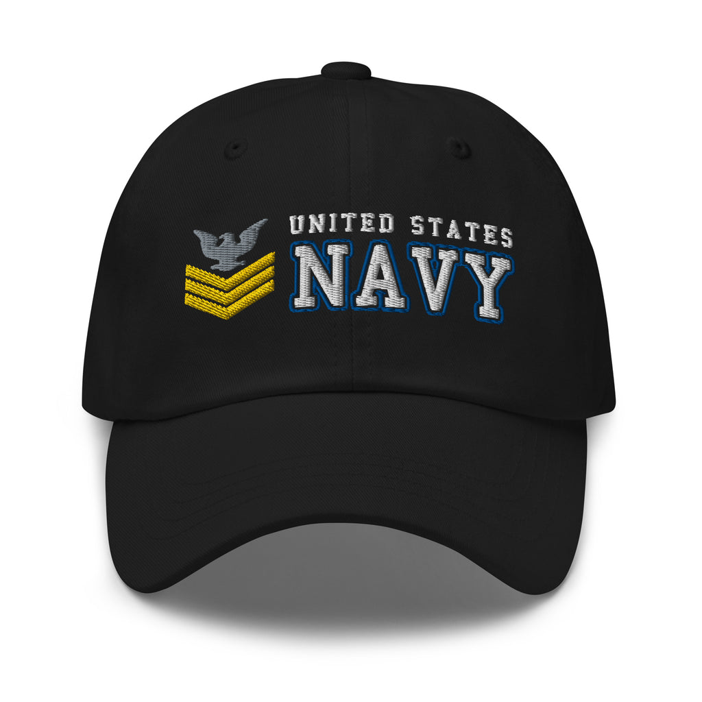 US Navy E-6 Gold Stripe Ranks/Insignia Embroidered Dad Hat