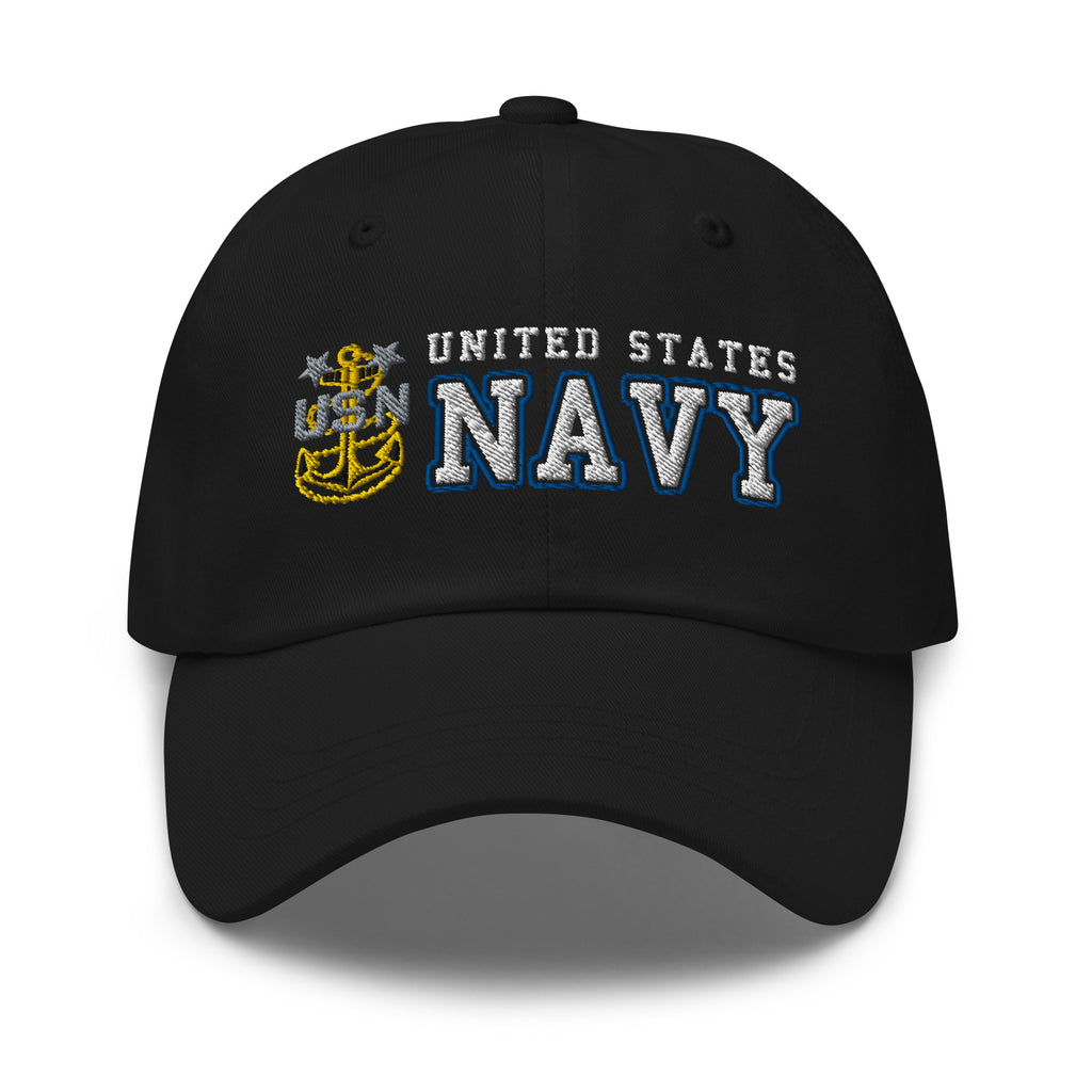 US Navy E-9 MCPO Ranks/Insignia Embroidered Dad Hat