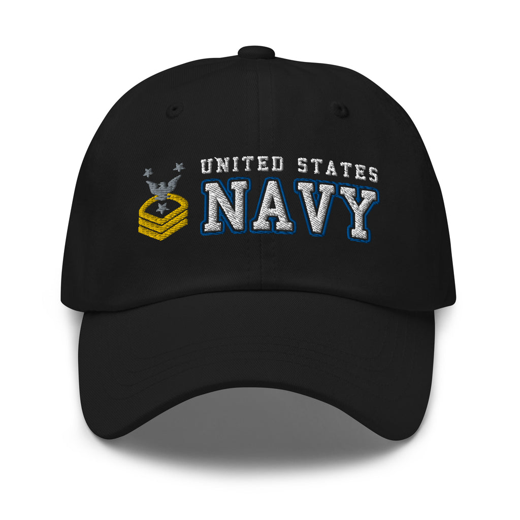 US Navy E-9 CMDCM Ranks/Insignia Embroidered Dad Hat