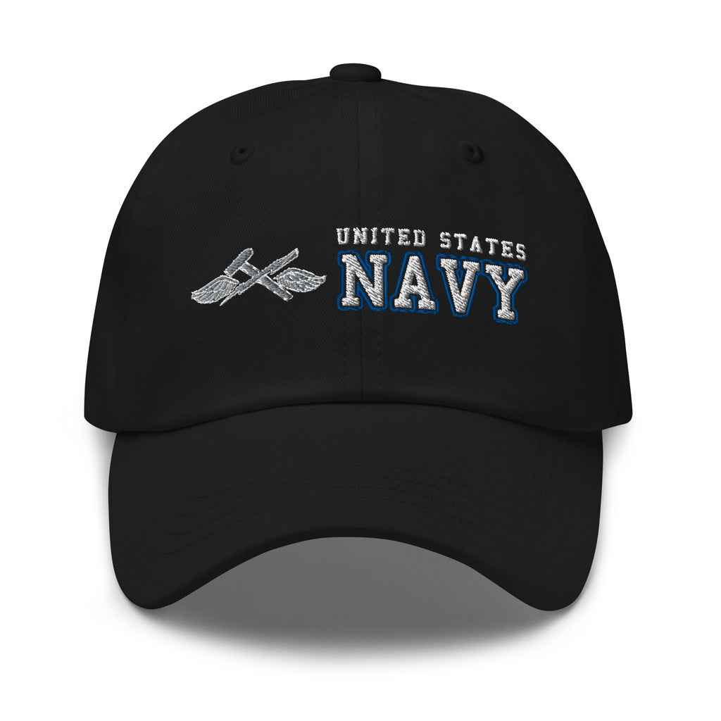 US Navy Aviation Support Equipment Tech Navy AS Ranks/Insignia Embroidered Dad Hat