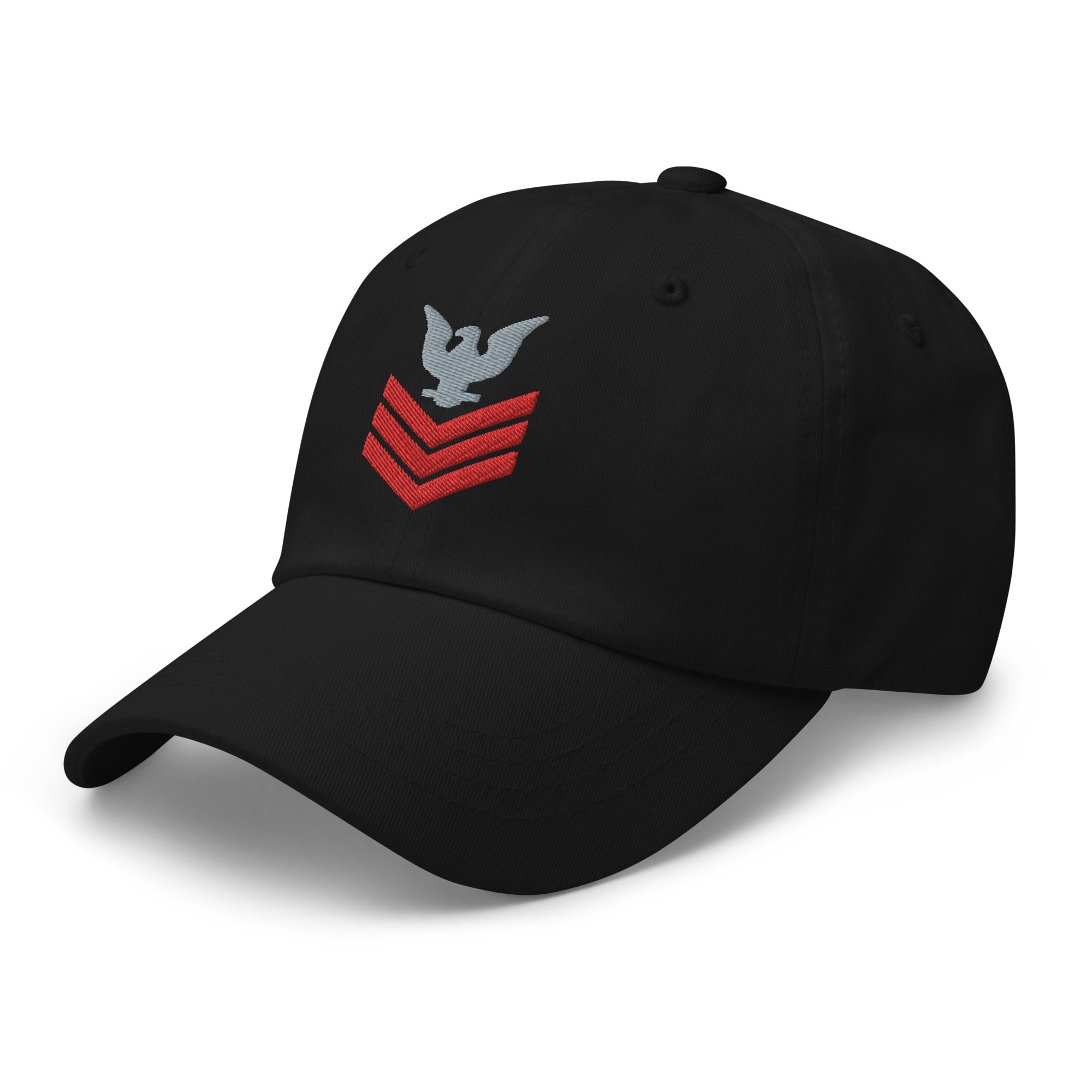 US Navy E-6 Red Stripe Insignia Embroidered Dad Hat