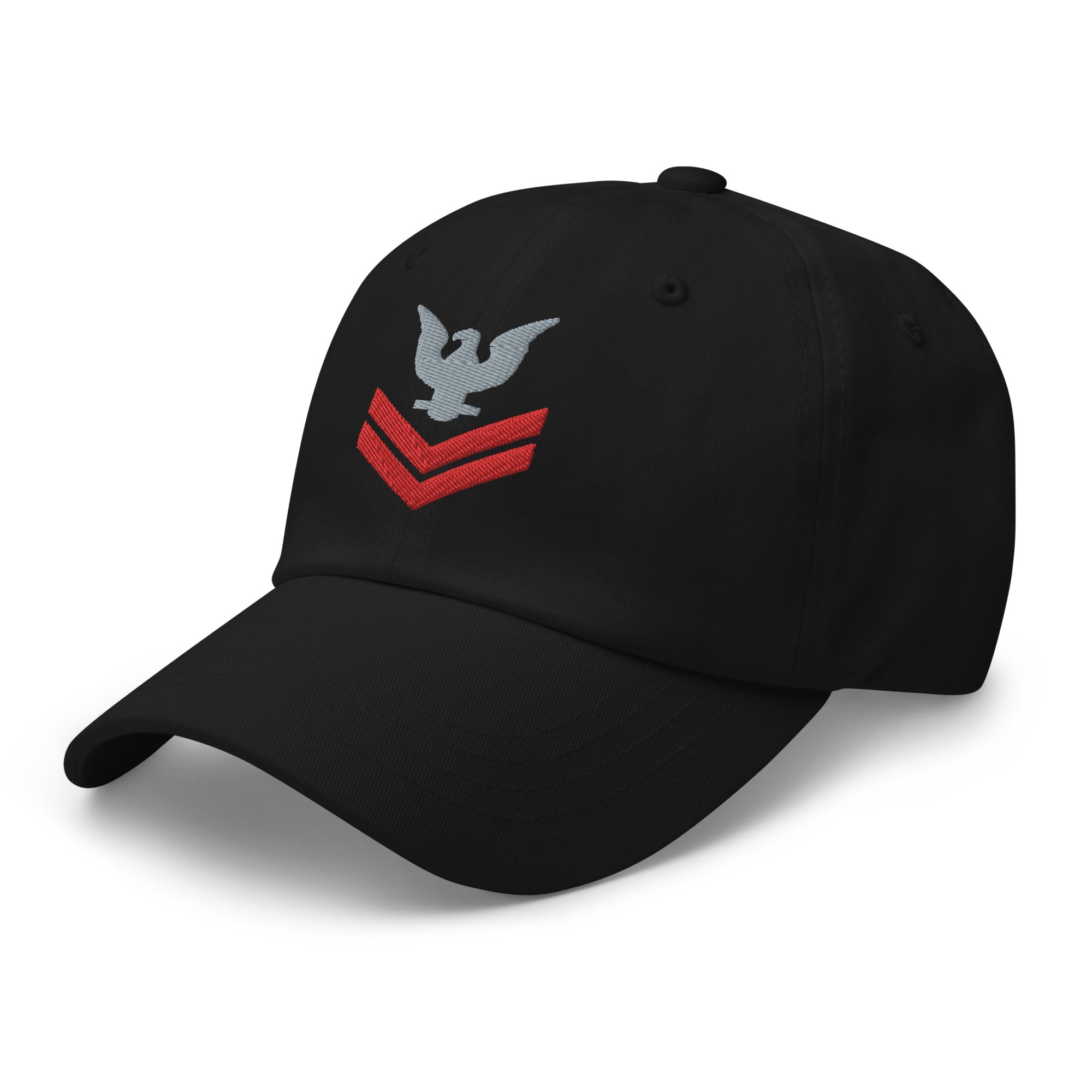 US Navy E-5 Red Stripe Insignia Embroidered Dad Hat