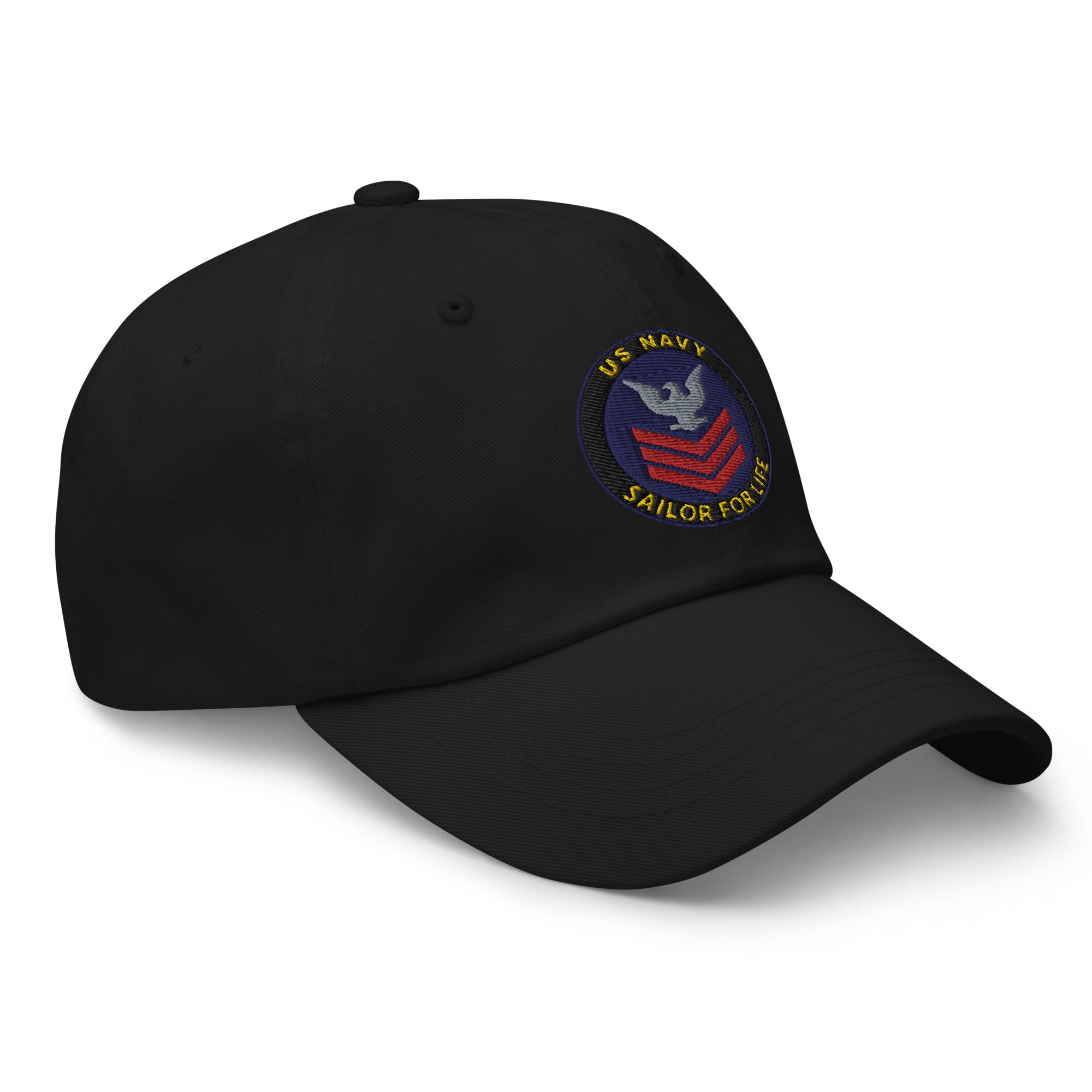 US Navy E-6 Red Stripe Sailor For Life Embroidered Dad Hat