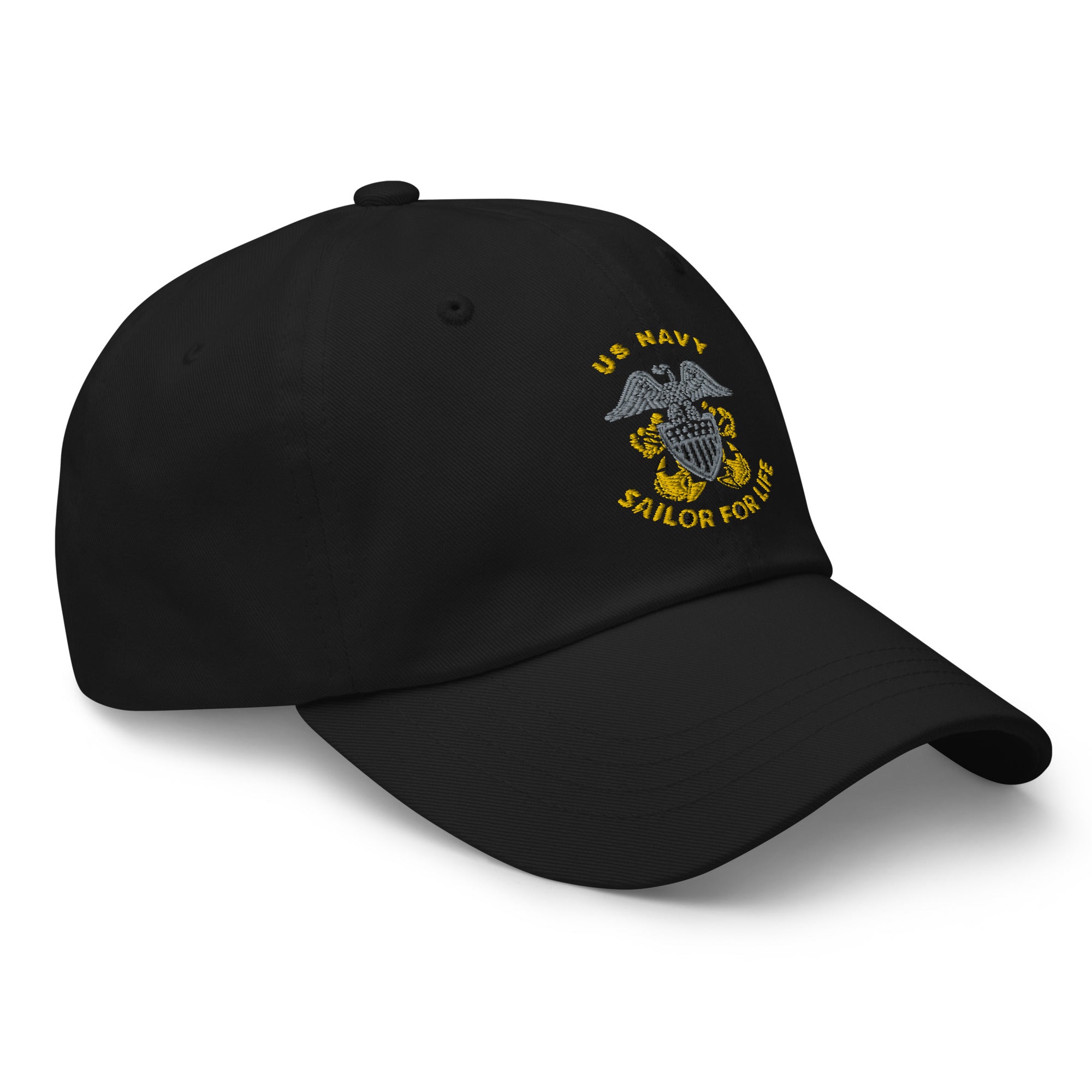 US Navy Officer Cap Device Sailor For Life Embroidered Dad Hat