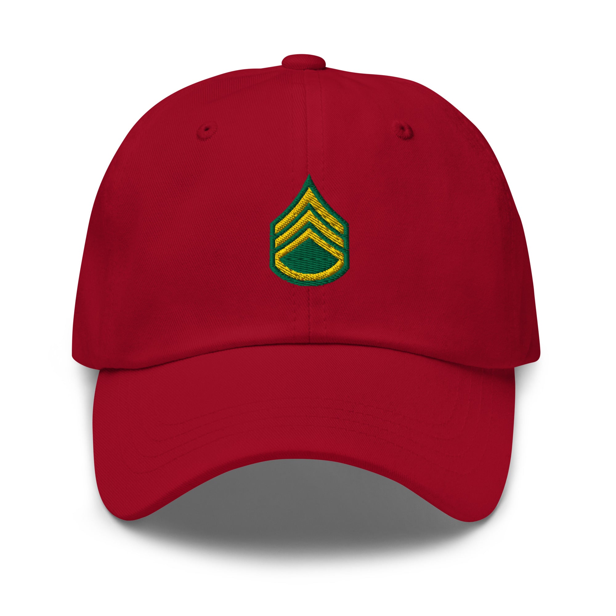 US Army E-6 Staff Sergeant E6 SSG Insignia Embroidered Dad Hat