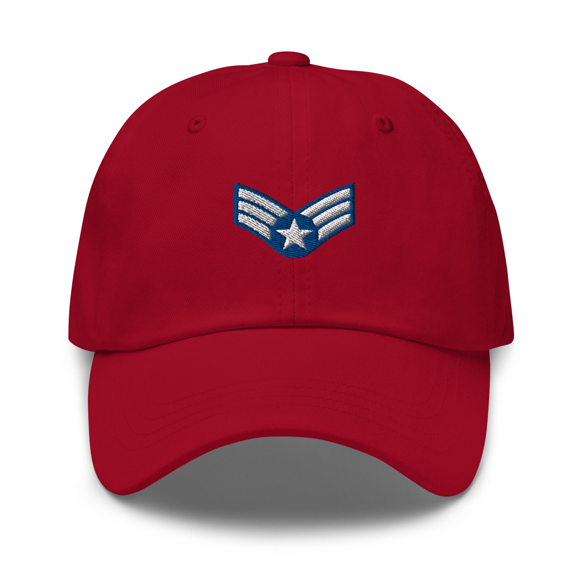 US Air Force E-4 Buck Sergeant Insignia Embroidered Dad Hat