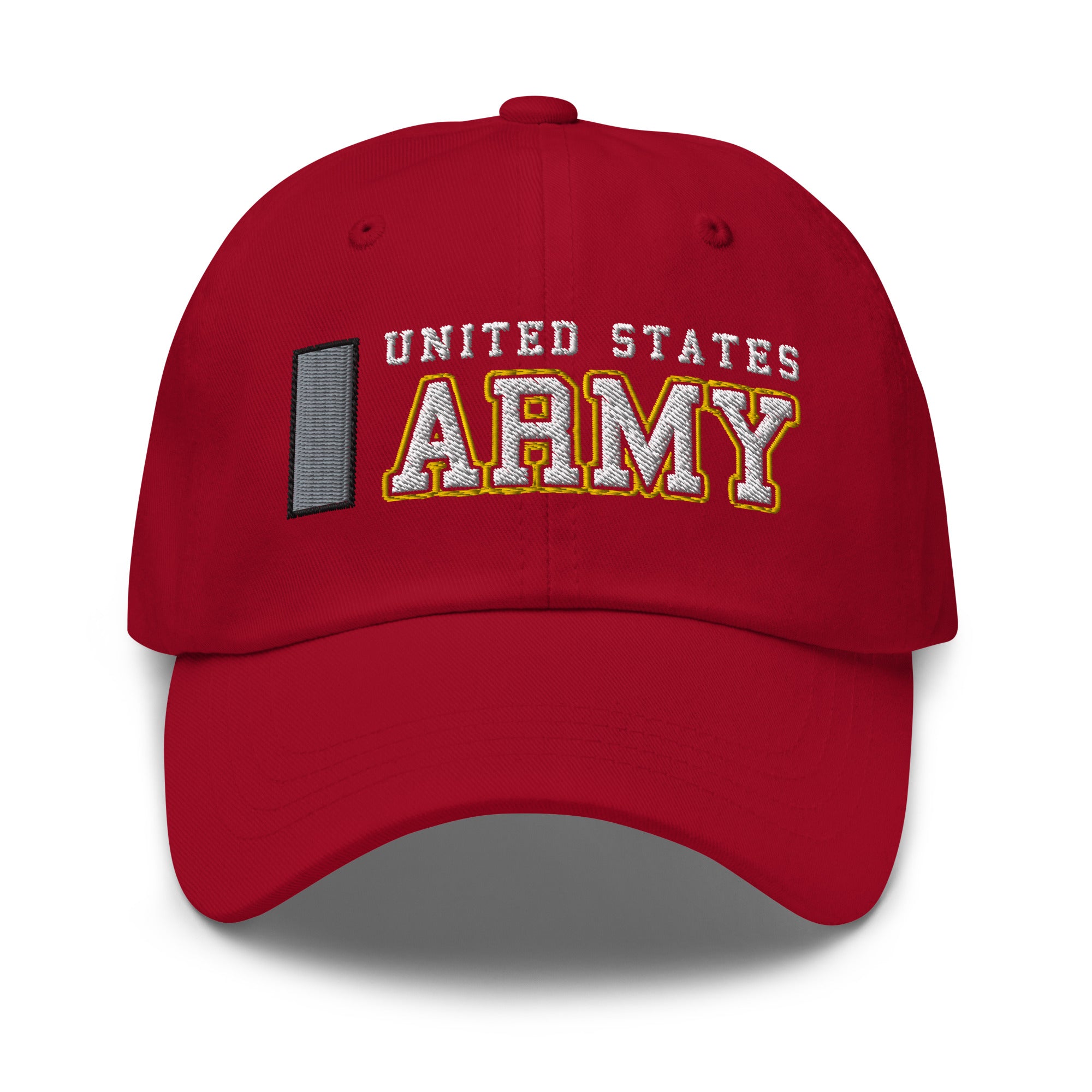 US Army O-2 First Lieutenant O2 1LT Commissioned Officer  Ranks/Insignia Embroidered Dad Hat