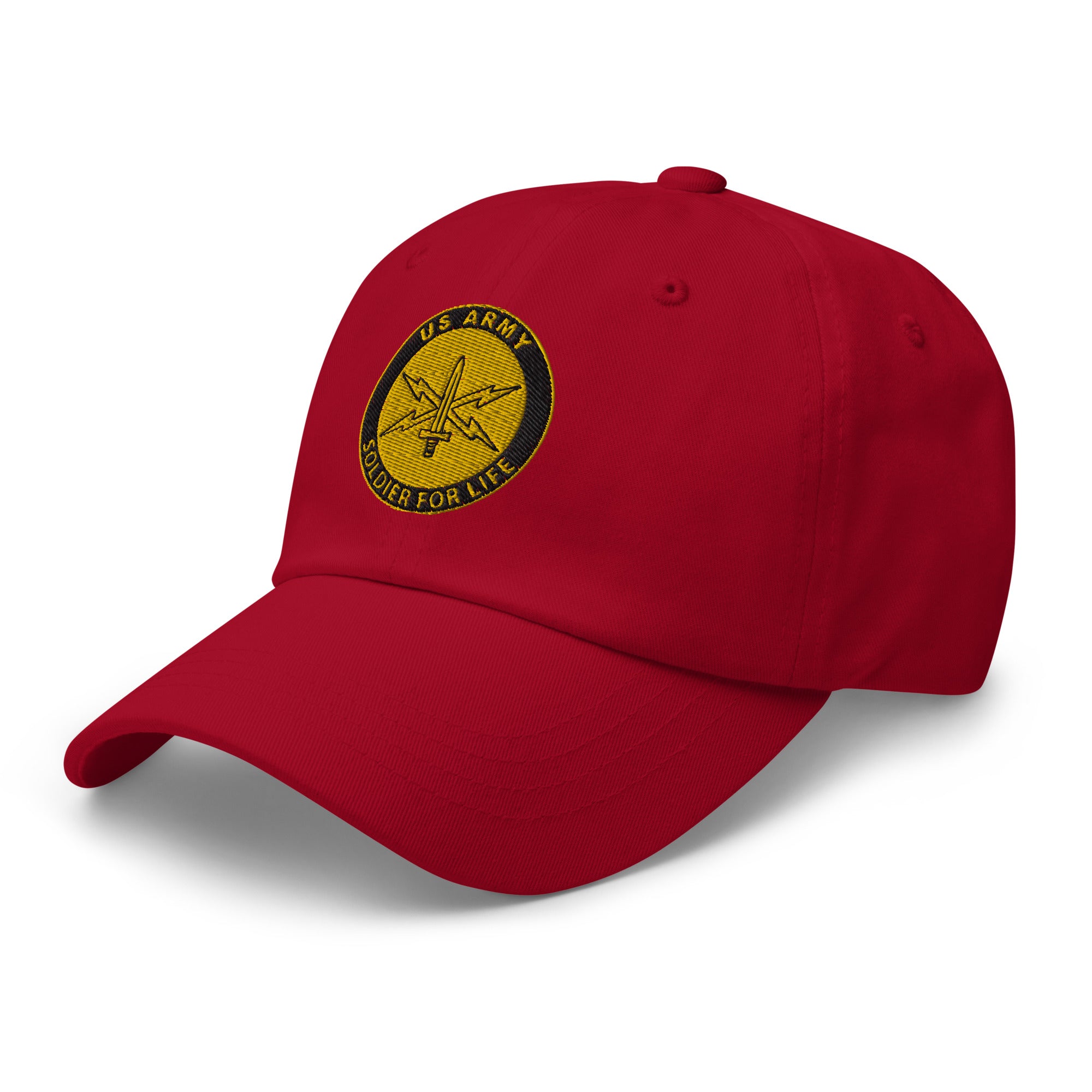 US Army Cyber Corps Soldier For Life Embroidered Dad Hat