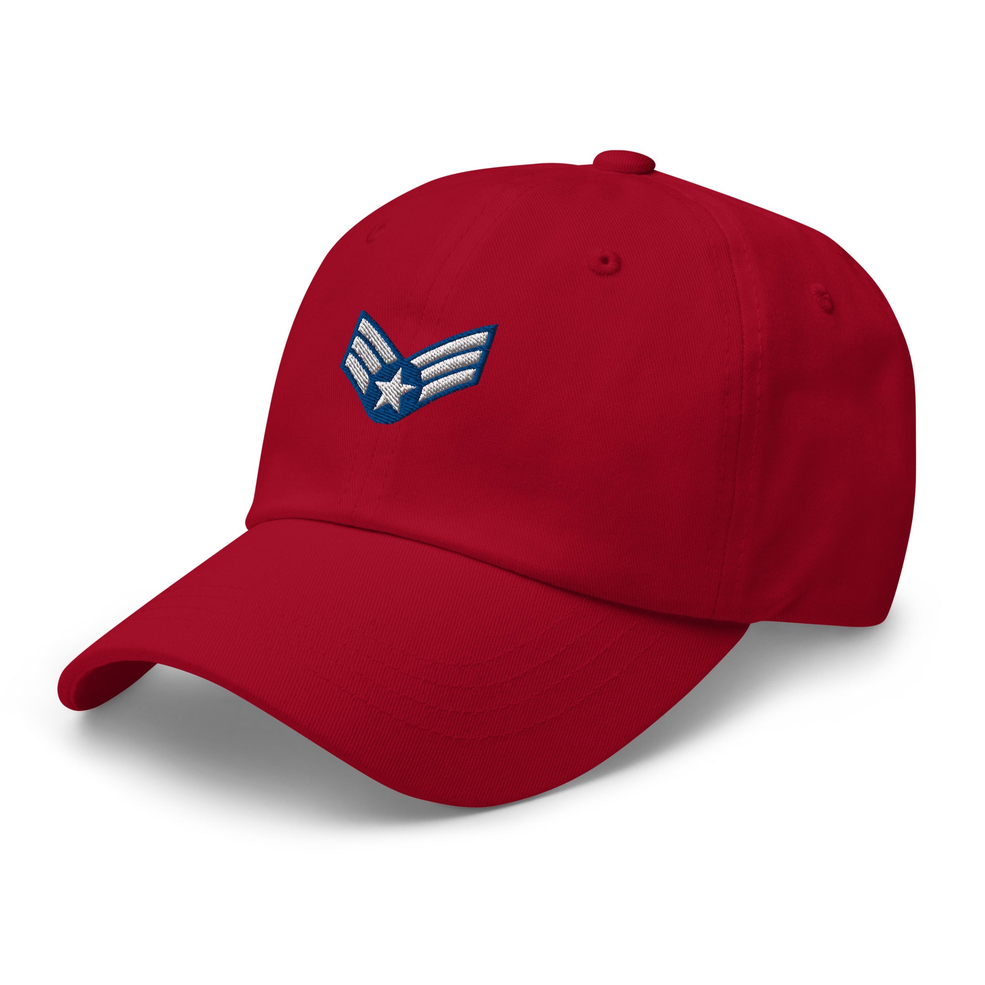 US Air Force E-4 Buck Sergeant Insignia Embroidered Dad Hat