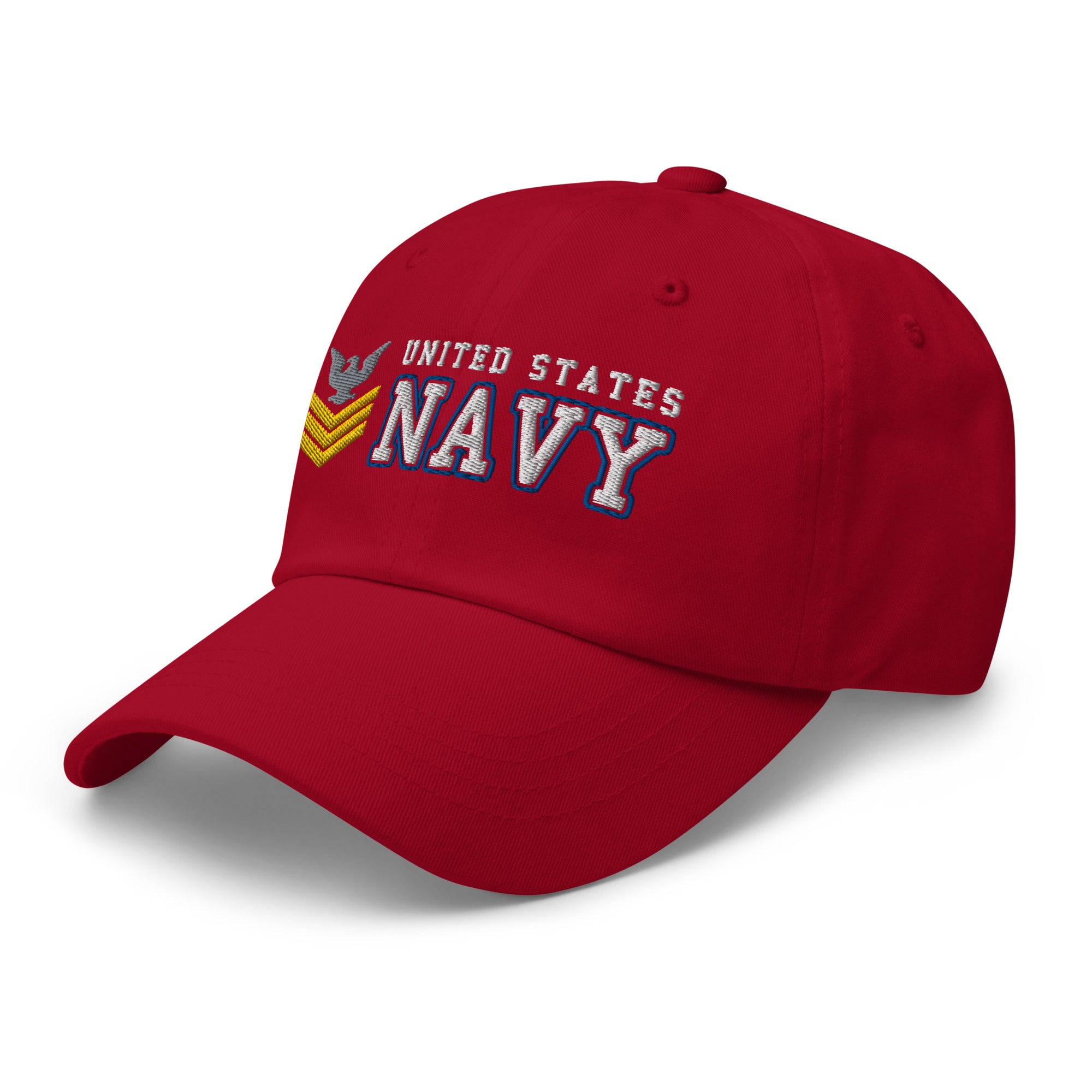 US Navy E-6 Gold Stripe Ranks/Insignia Embroidered Dad Hat