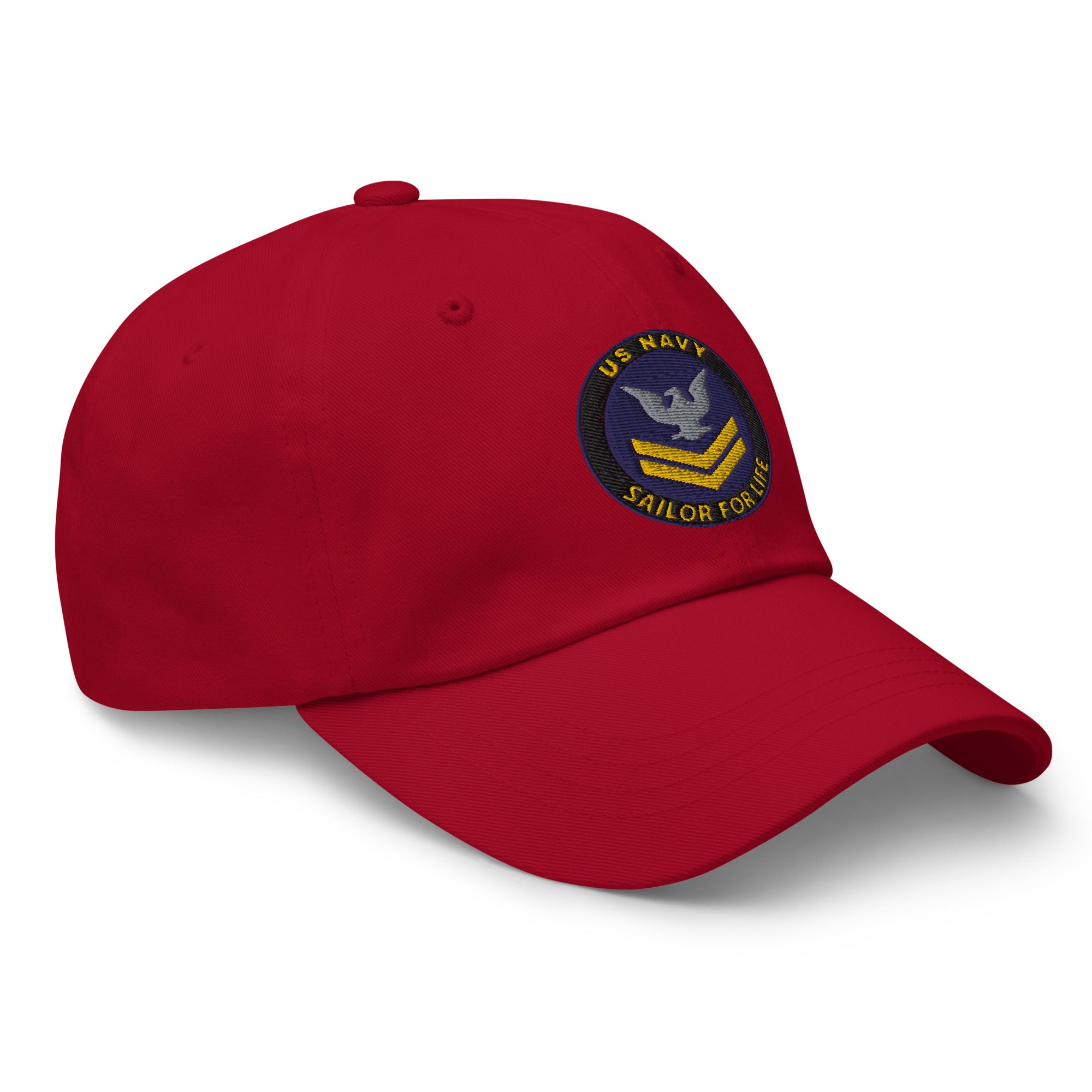 US Navy E-5 Gold Stripe Sailor For Life Embroidered Dad Hat