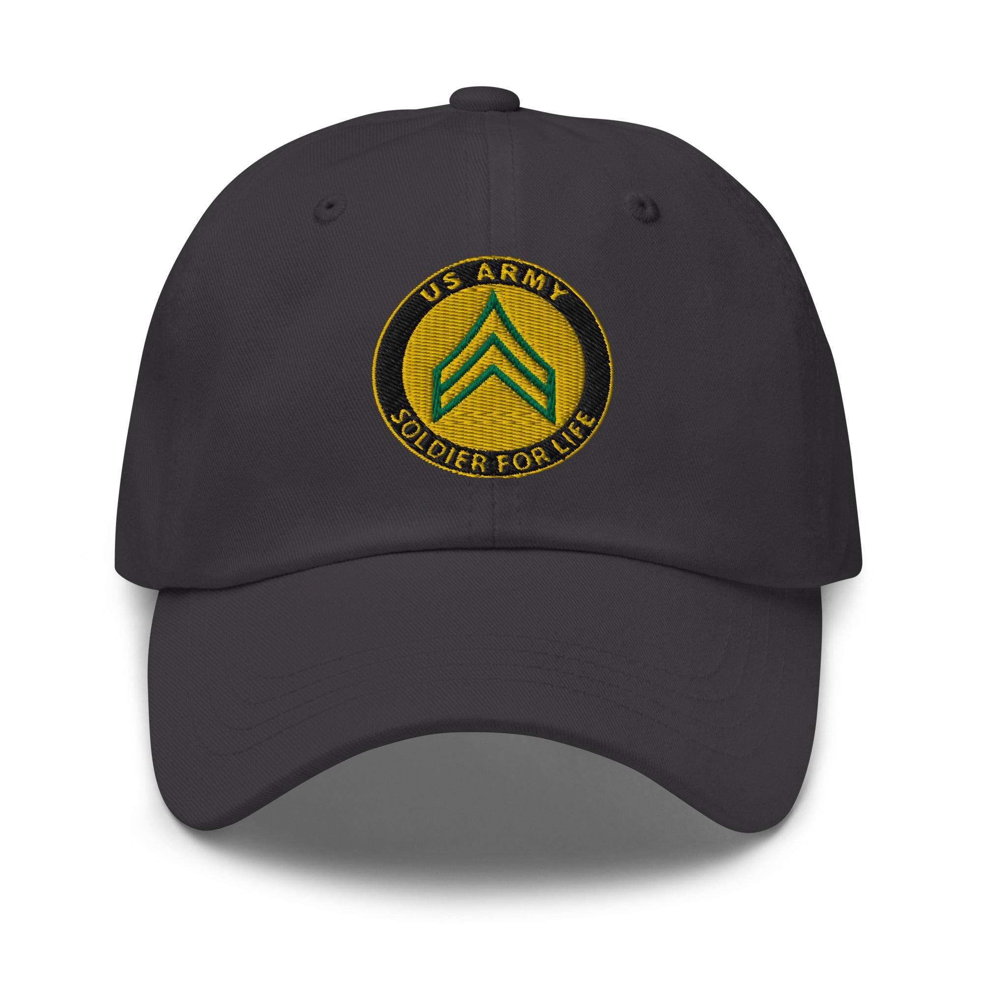 US Army E-4 Corporal E4 CPL Soldier For Life Embroidered Dad Hat