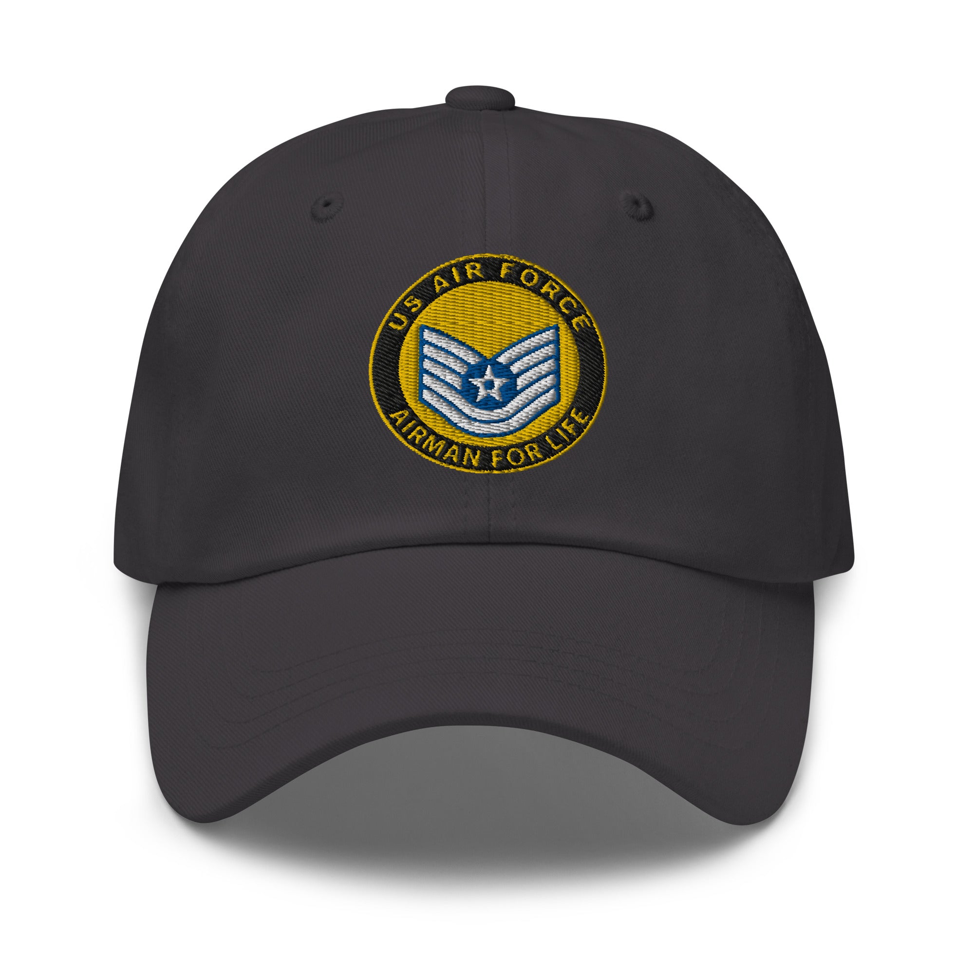 US Air Force E-6 Technical Sergeant TSgt Airman For Life Embroidered Dad Hat