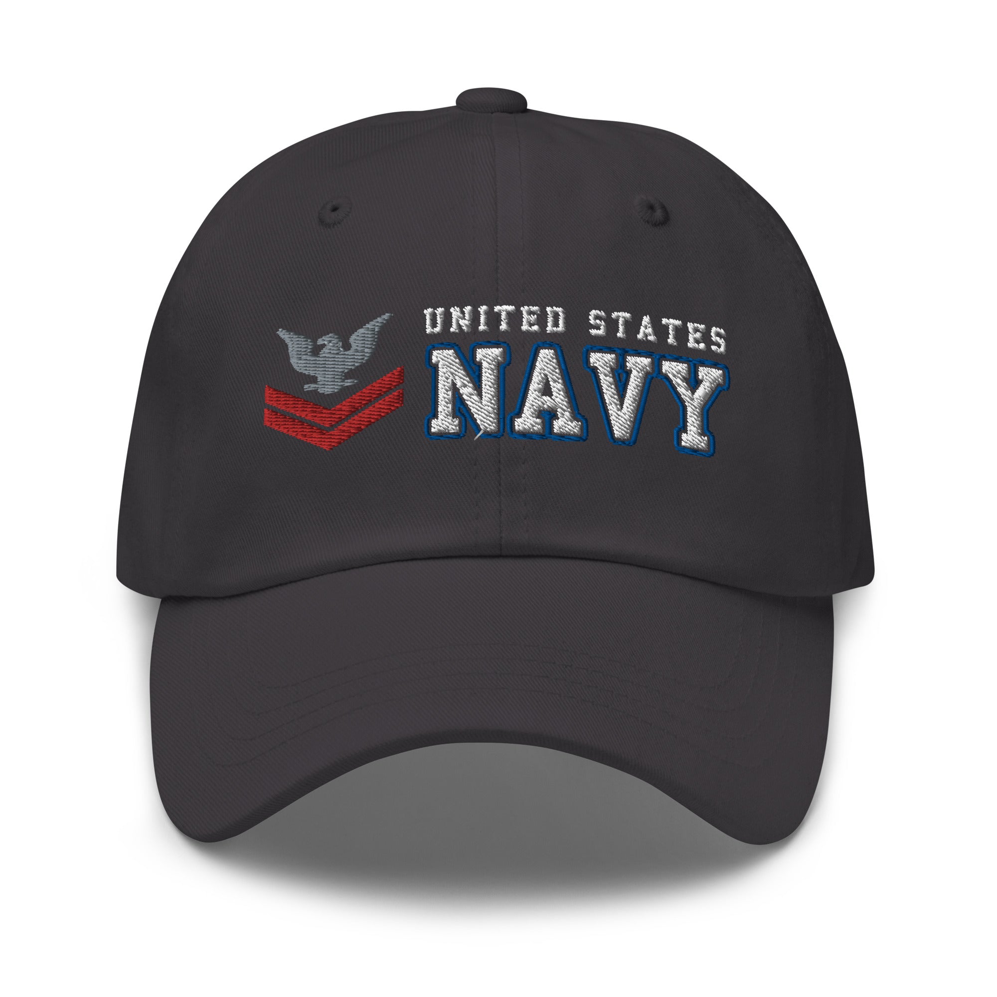 US Navy E-5 Red Stripe Ranks/Insignia Embroidered Dad Hat