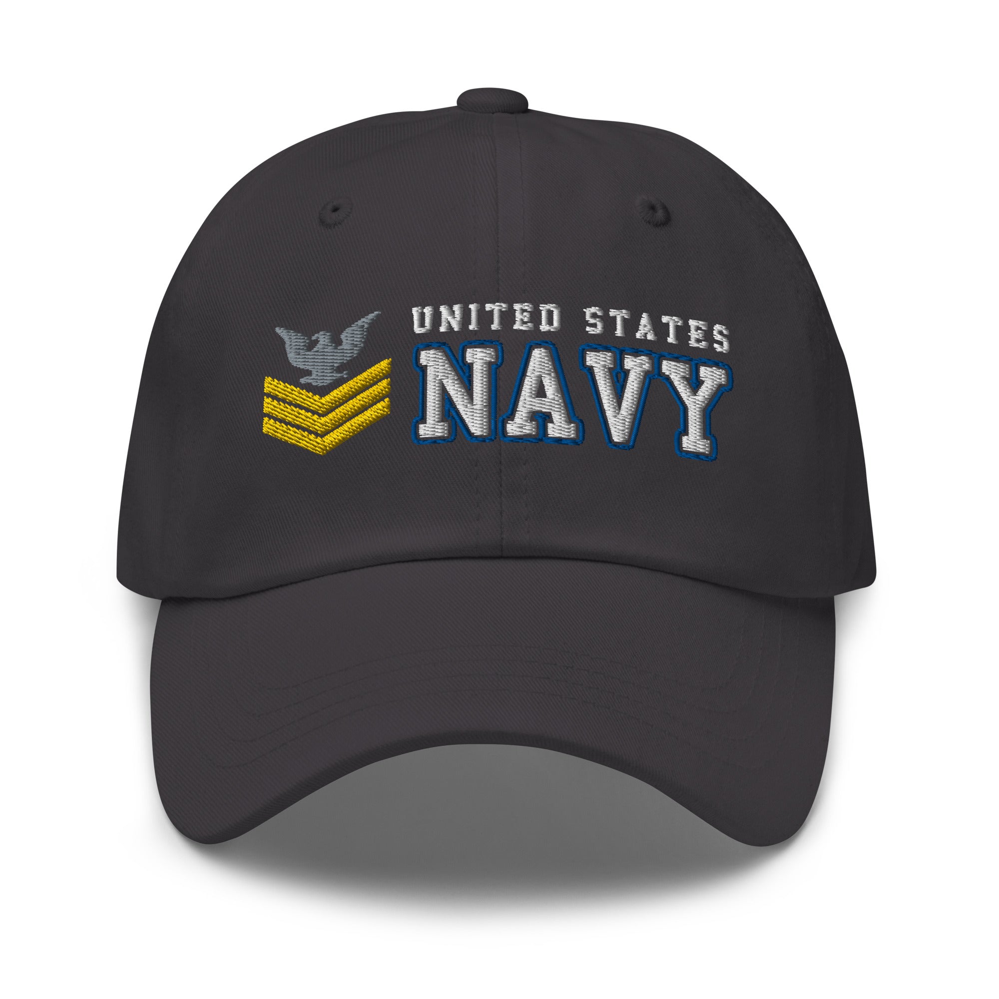 US Navy E-6 Gold Stripe Ranks/Insignia Embroidered Dad Hat