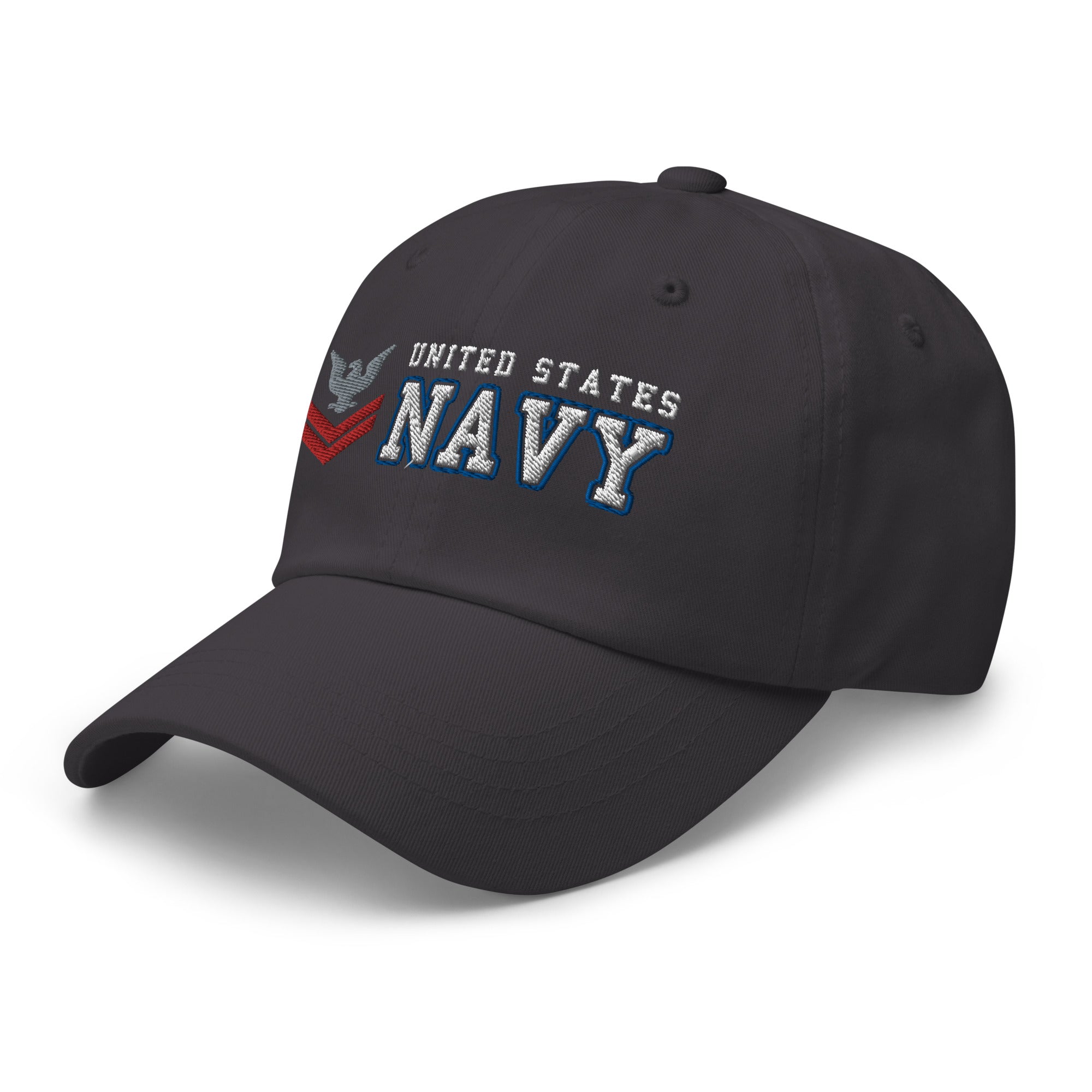 US Navy E-5 Red Stripe Ranks/Insignia Embroidered Dad Hat