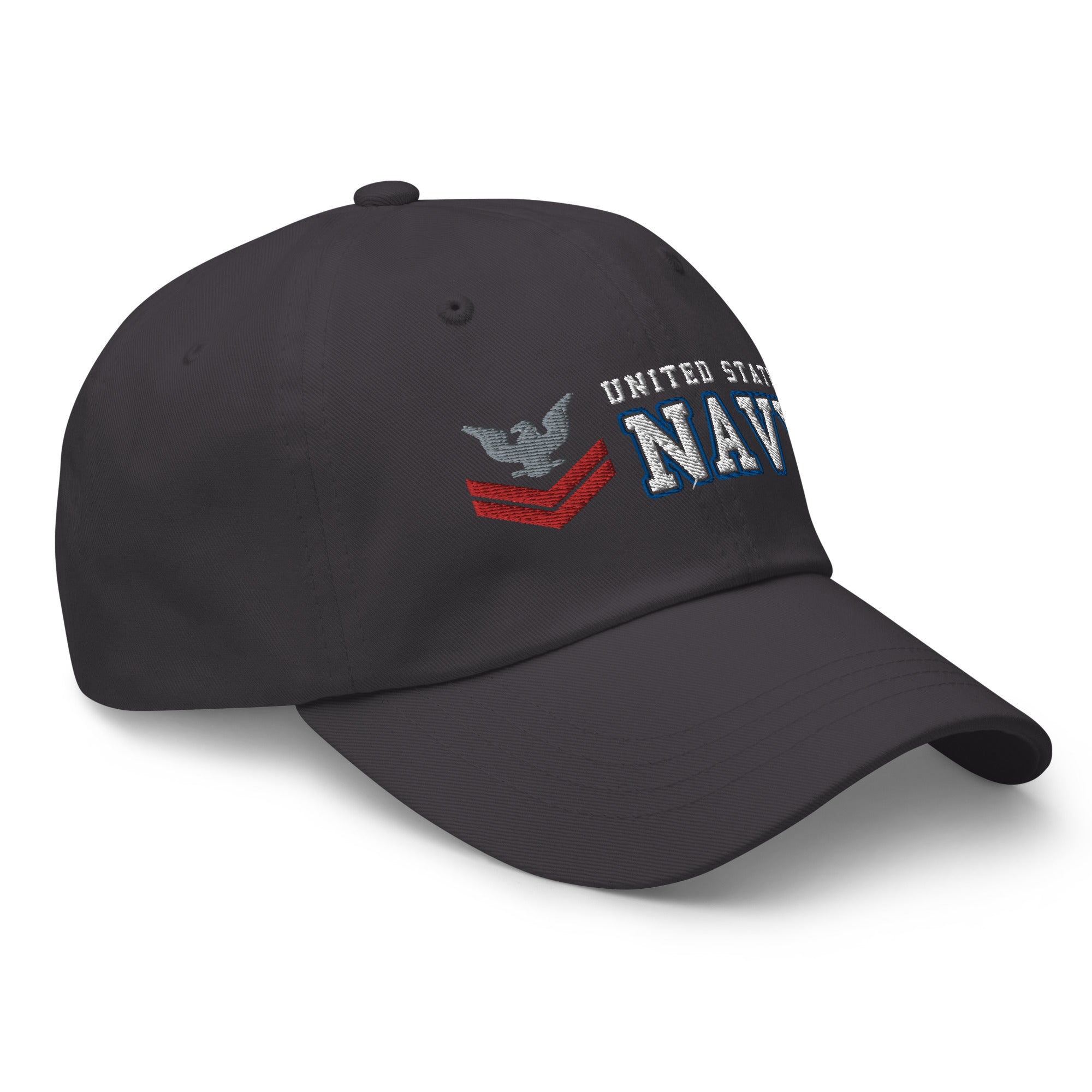 US Navy E-5 Red Stripe Ranks/Insignia Embroidered Dad Hat