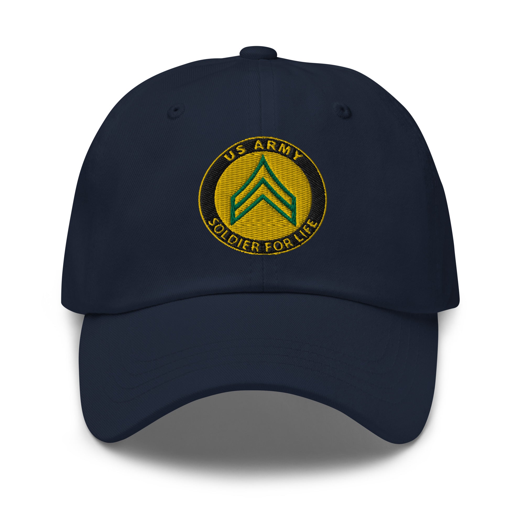 US Army E-4 Corporal E4 CPL Soldier For Life Embroidered Dad Hat