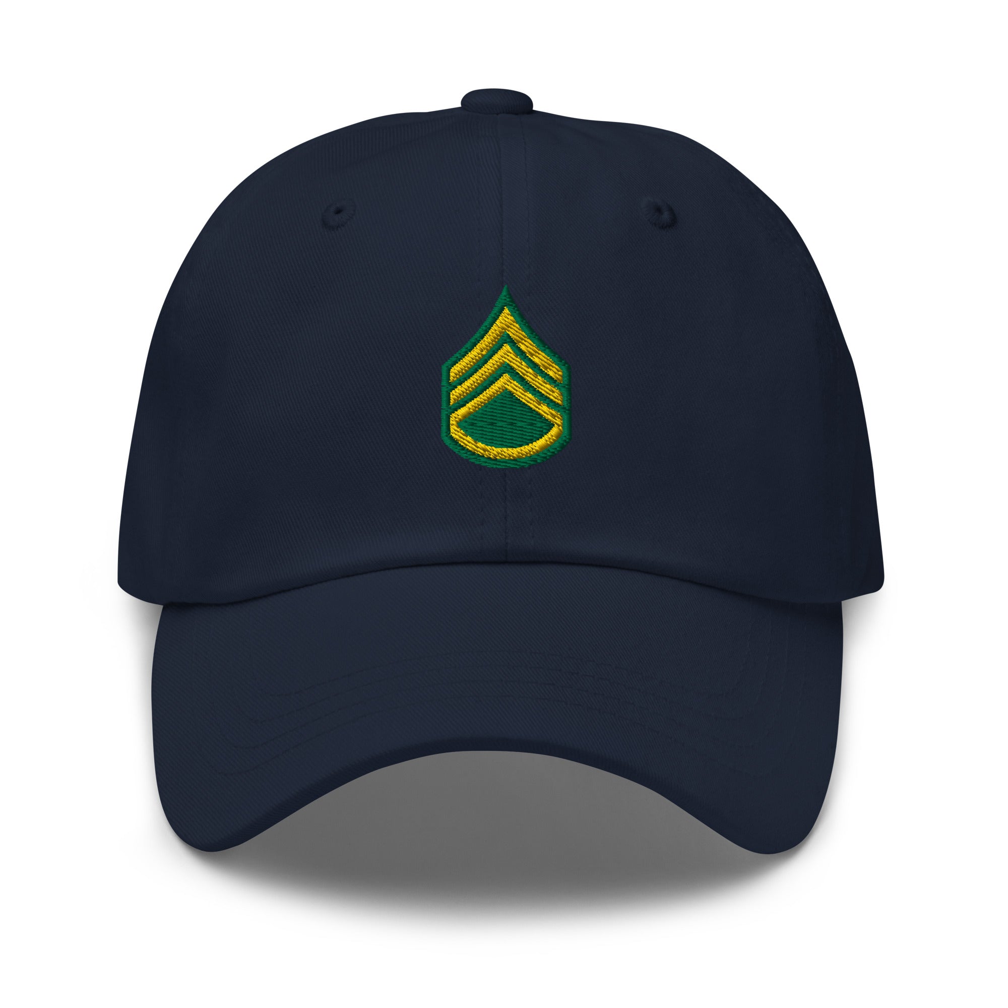 US Army E-6 Staff Sergeant E6 SSG Insignia Embroidered Dad Hat