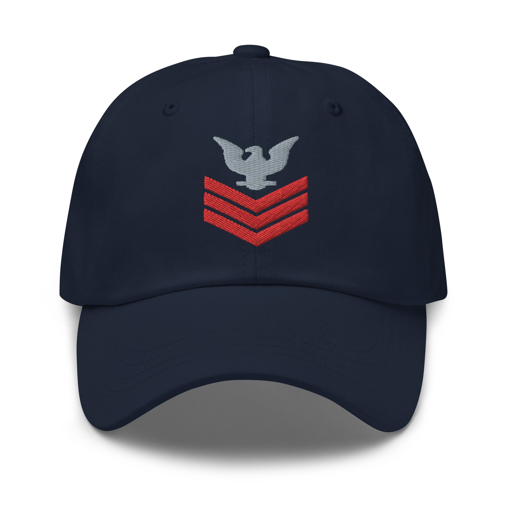 US Navy E-6 Red Stripe Insignia Embroidered Dad Hat