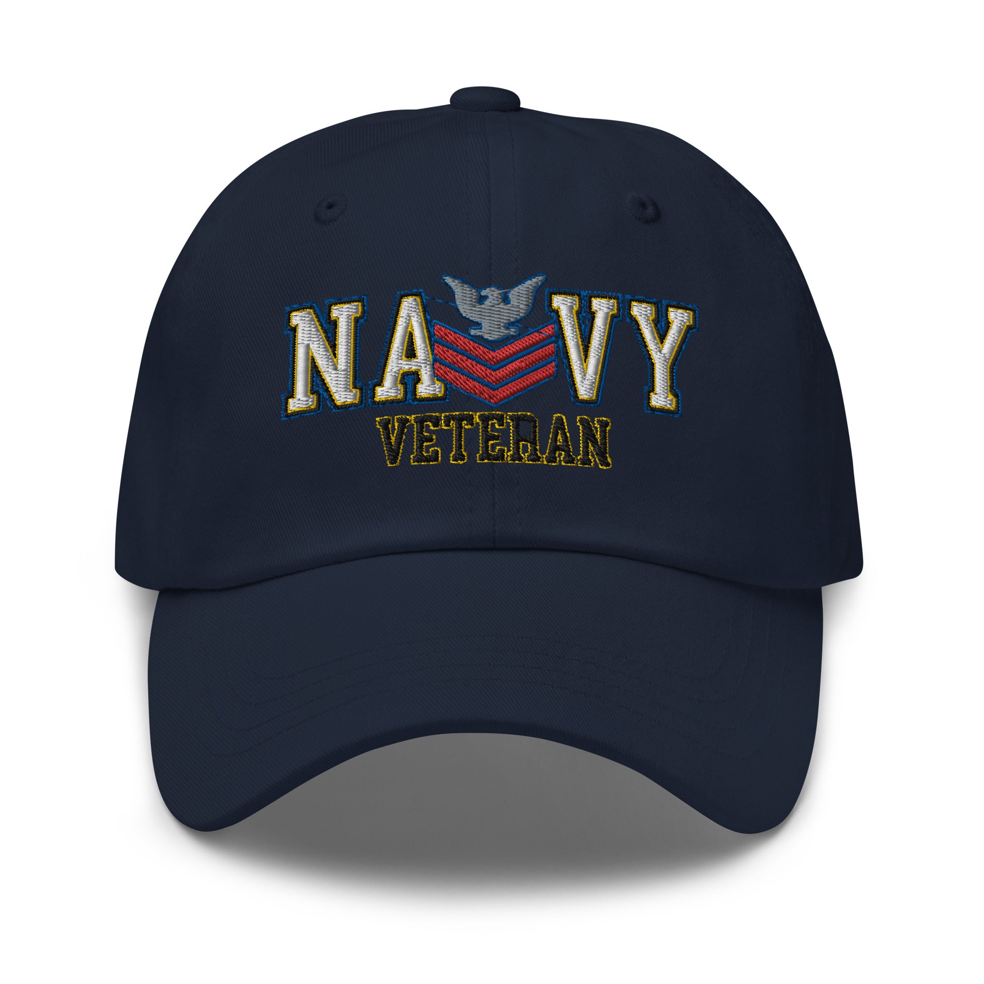 US Navy E-6 Red Stripe Veteran Embroidered Dad Hat