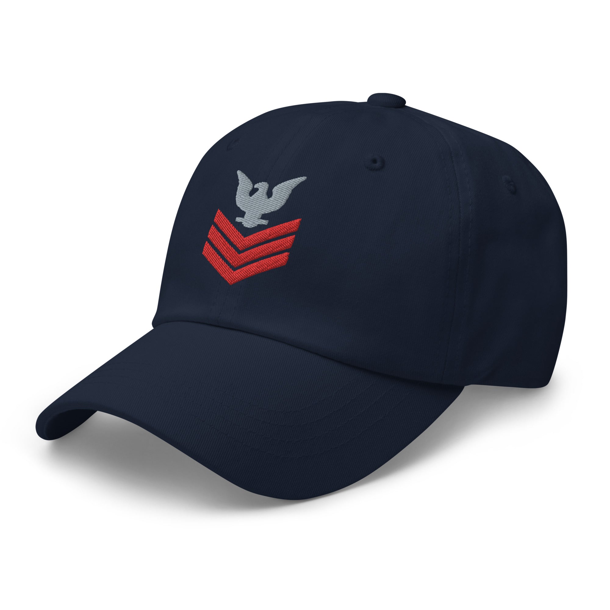 US Navy E-6 Red Stripe Insignia Embroidered Dad Hat