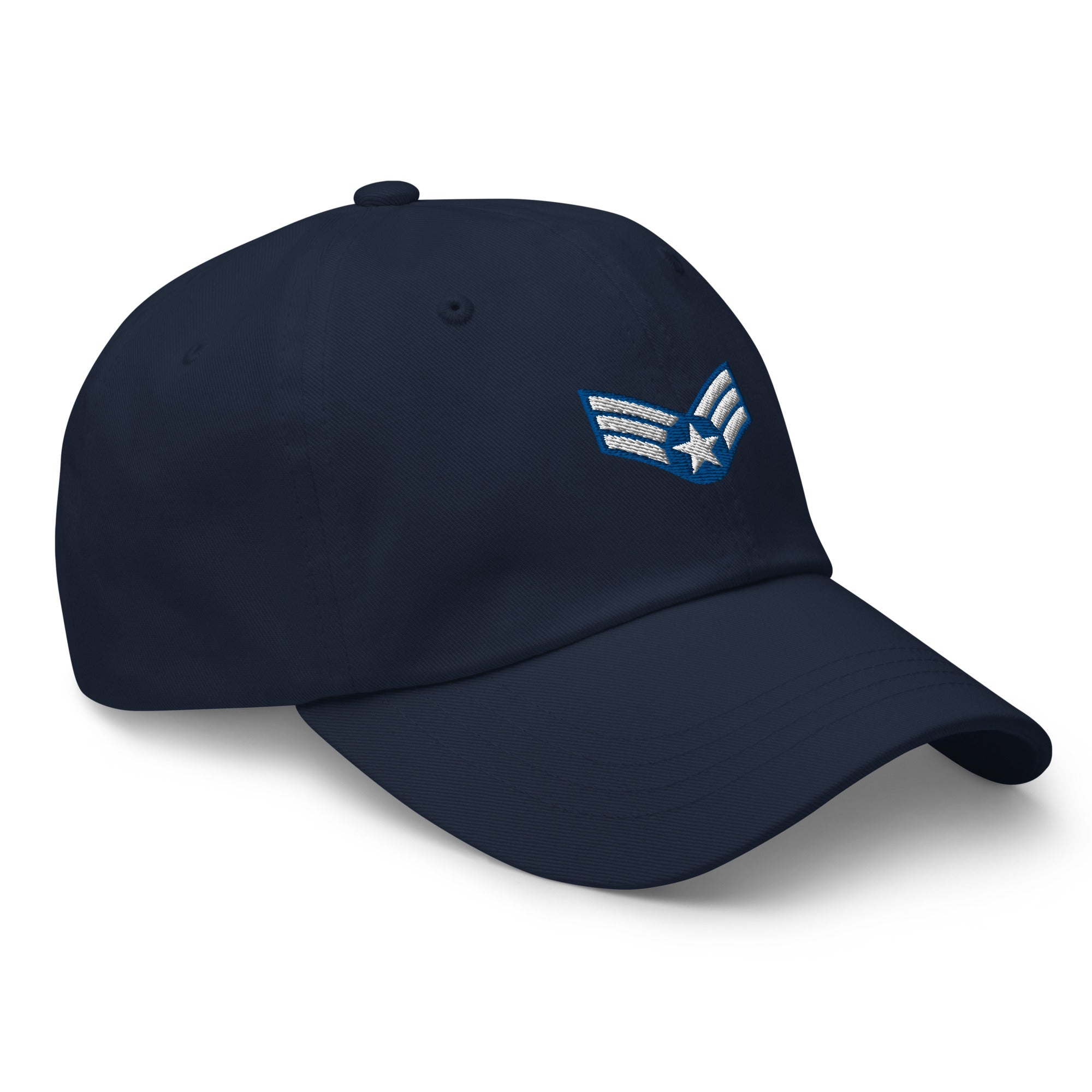 US Air Force E-4 Buck Sergeant Insignia Embroidered Dad Hat