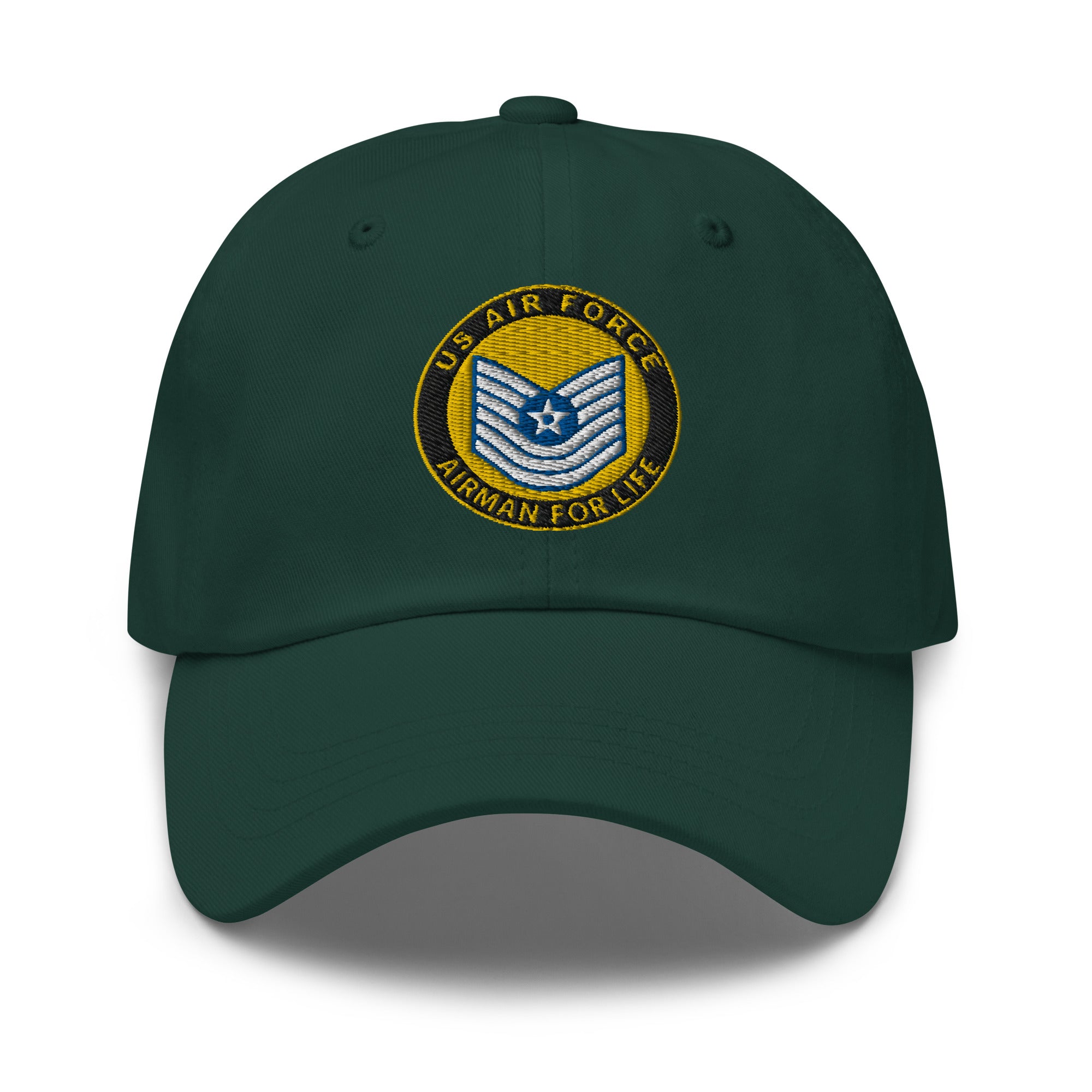 US Air Force E-7 Old Style Airman For Life Embroidered Dad Hat