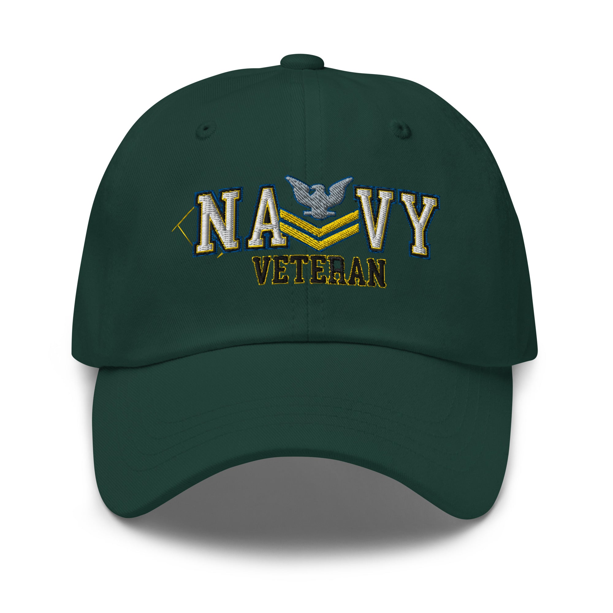 US Navy E-5 Gold Stripe Veteran Embroidered Dad Hat