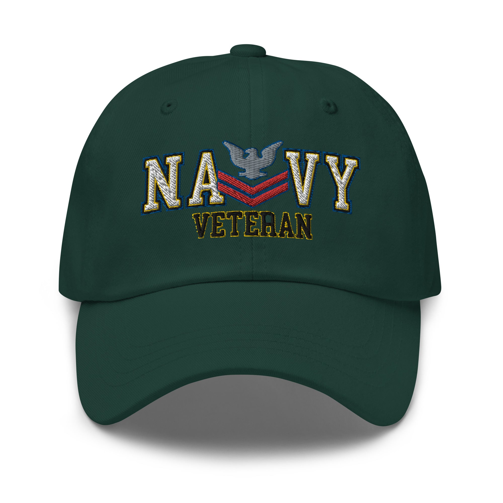 US Navy E-5 Red Stripe Veteran Embroidered Dad Hat