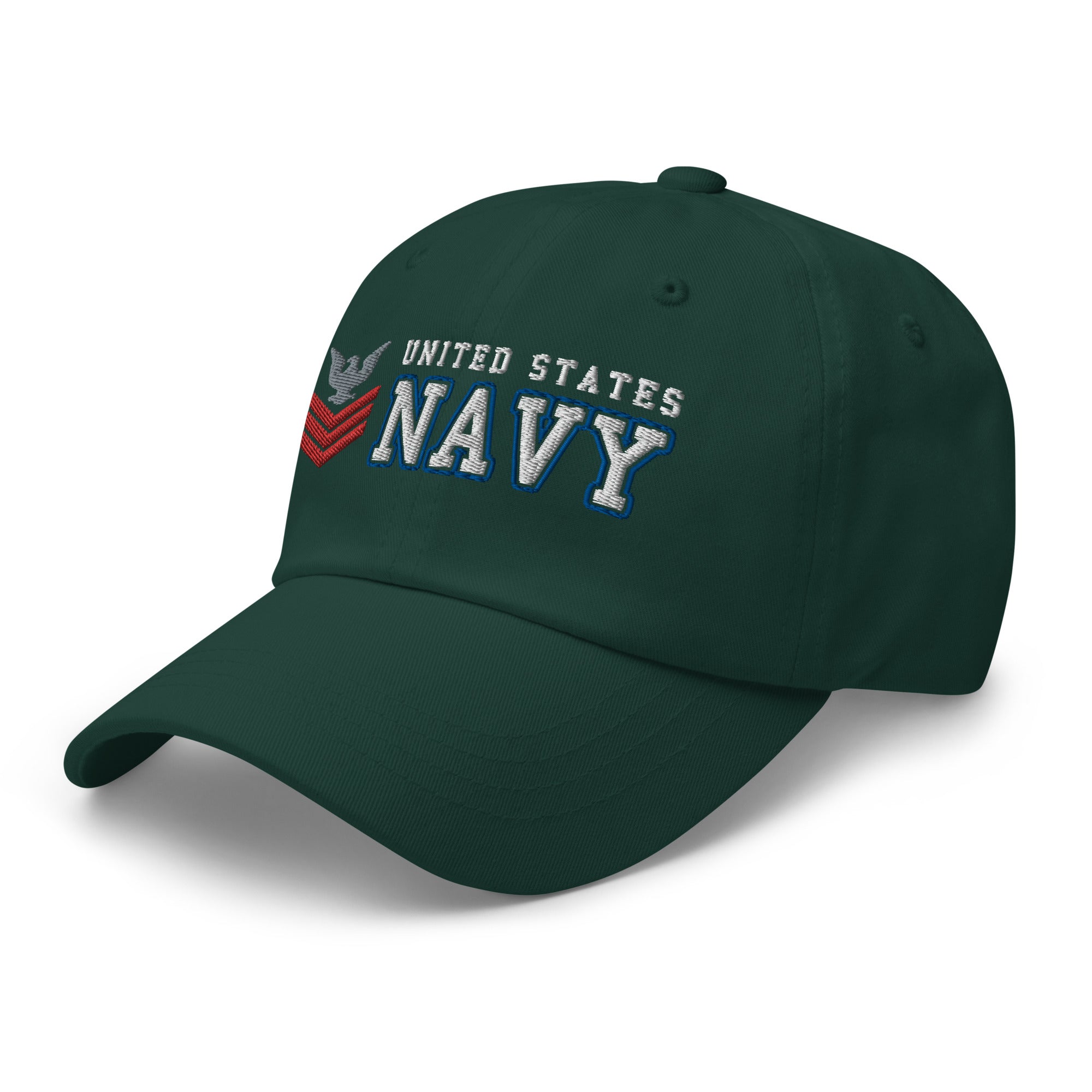 US Navy E-6 Red Stripe Ranks/Insignia Embroidered Dad Hat