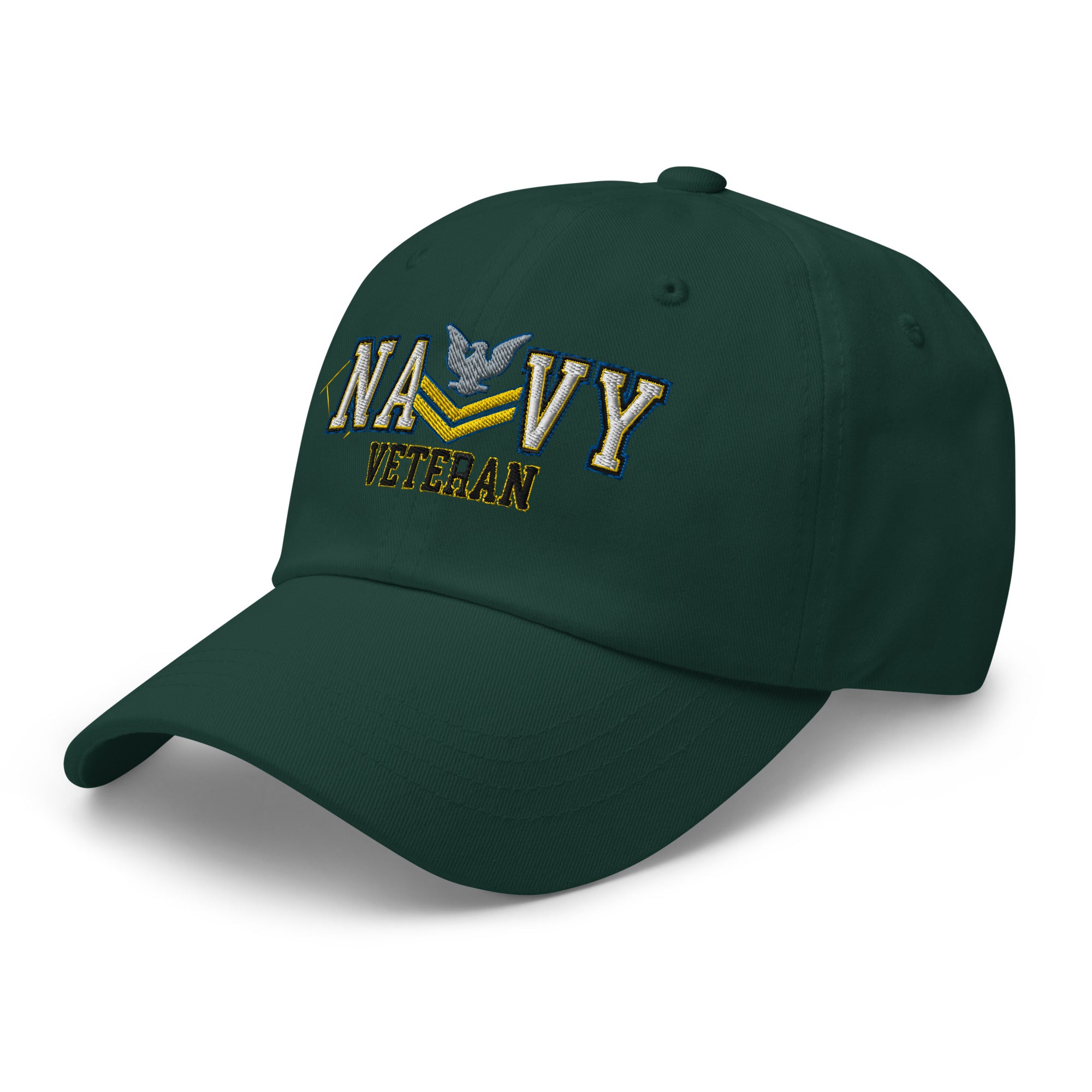 US Navy E-5 Gold Stripe Veteran Embroidered Dad Hat