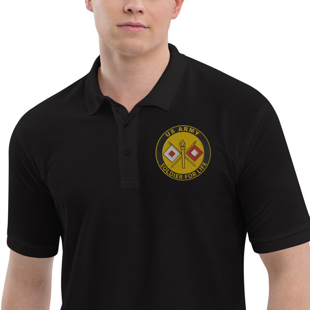 Custom US Army Ranks, Insignia Soldier For Life Embroidered Port Authority Polo Shirt