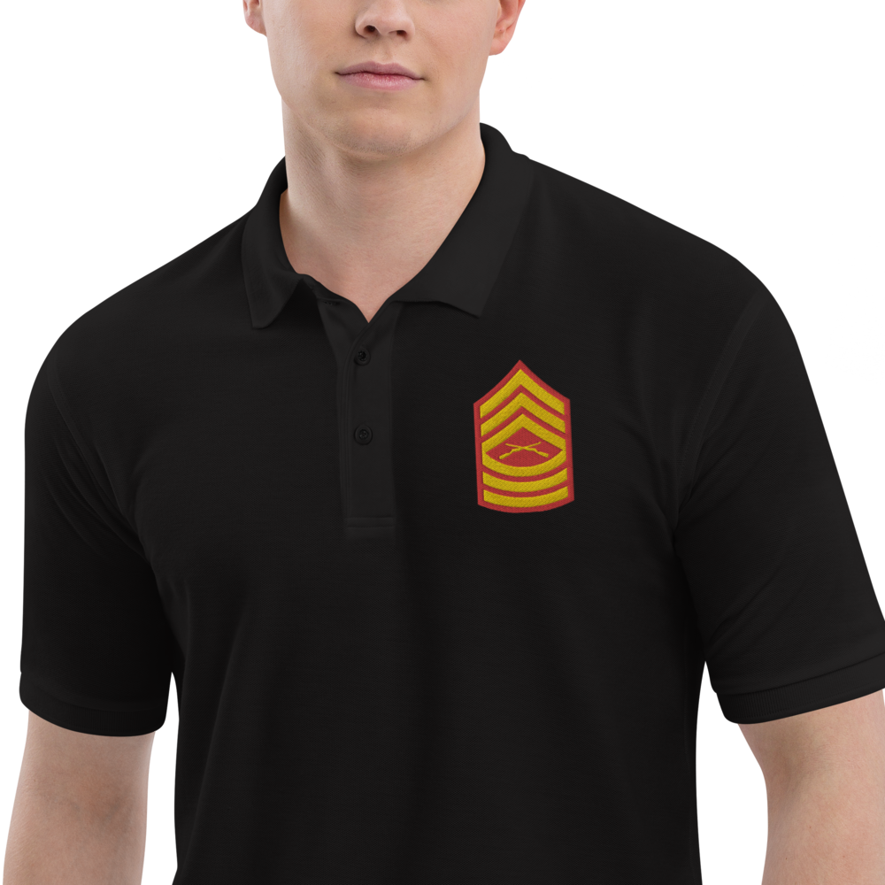 Custom US Marine Corps Ranks, Insignia Embroidered Port Authority Polo Shirt