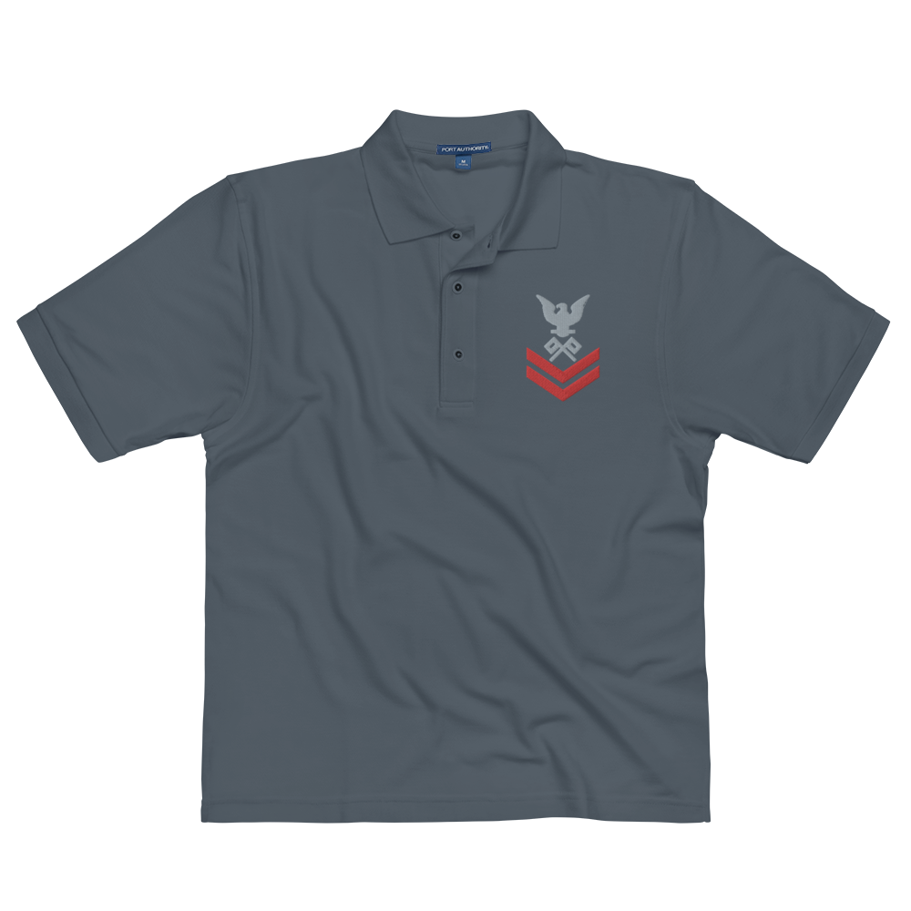 Custom US Navy Ranks, Insignia Embroidered Port Authority Polo Shirt