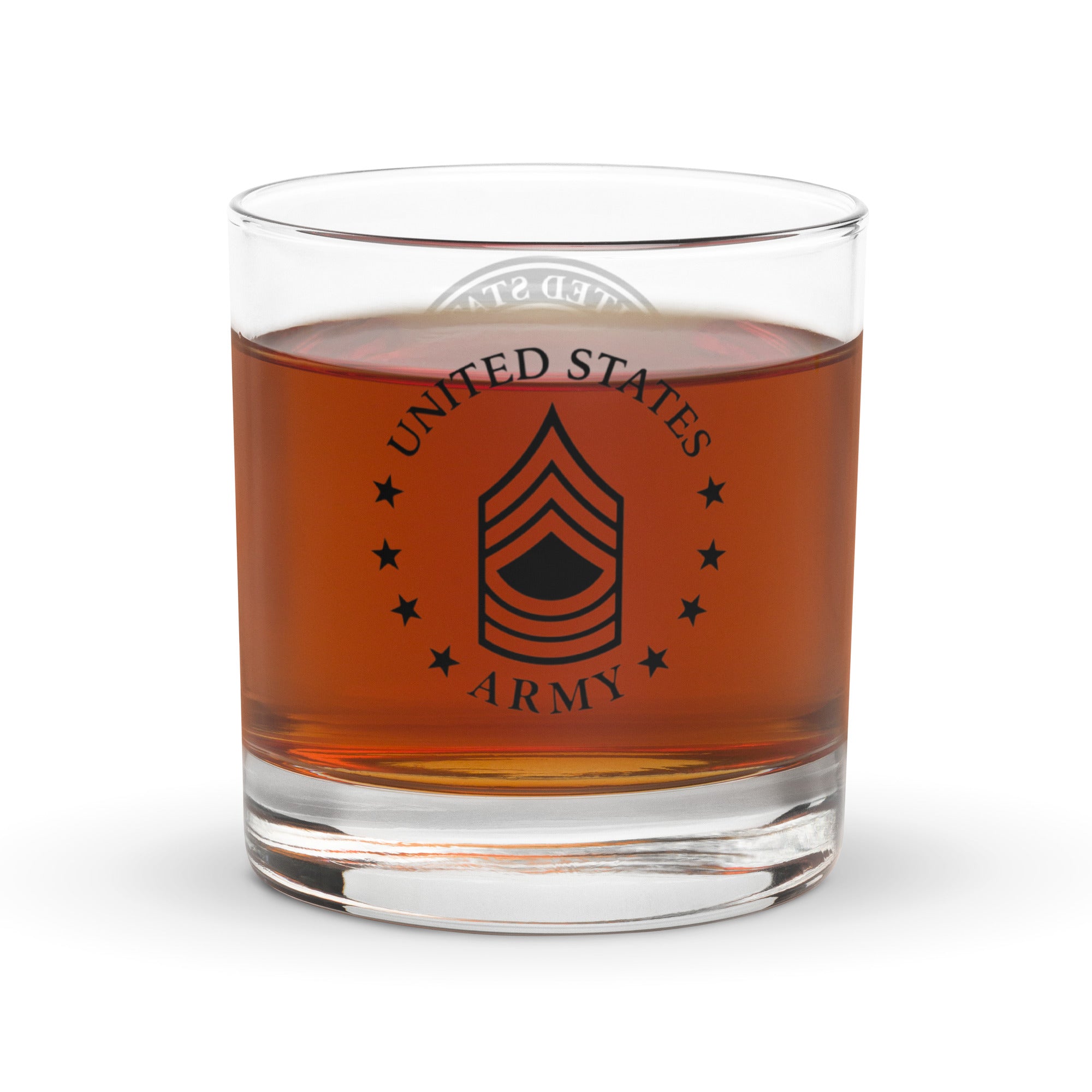 US Army E-8 Master Sergeant E8 MSG Insignia Rocks Glass 10.5 oz