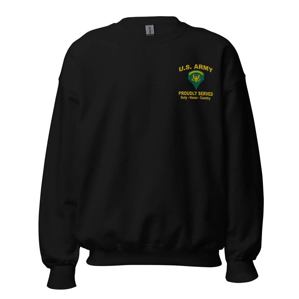 Custom US Army Ranks, Insignia Core Values Embroidered Unisex Sweatshi