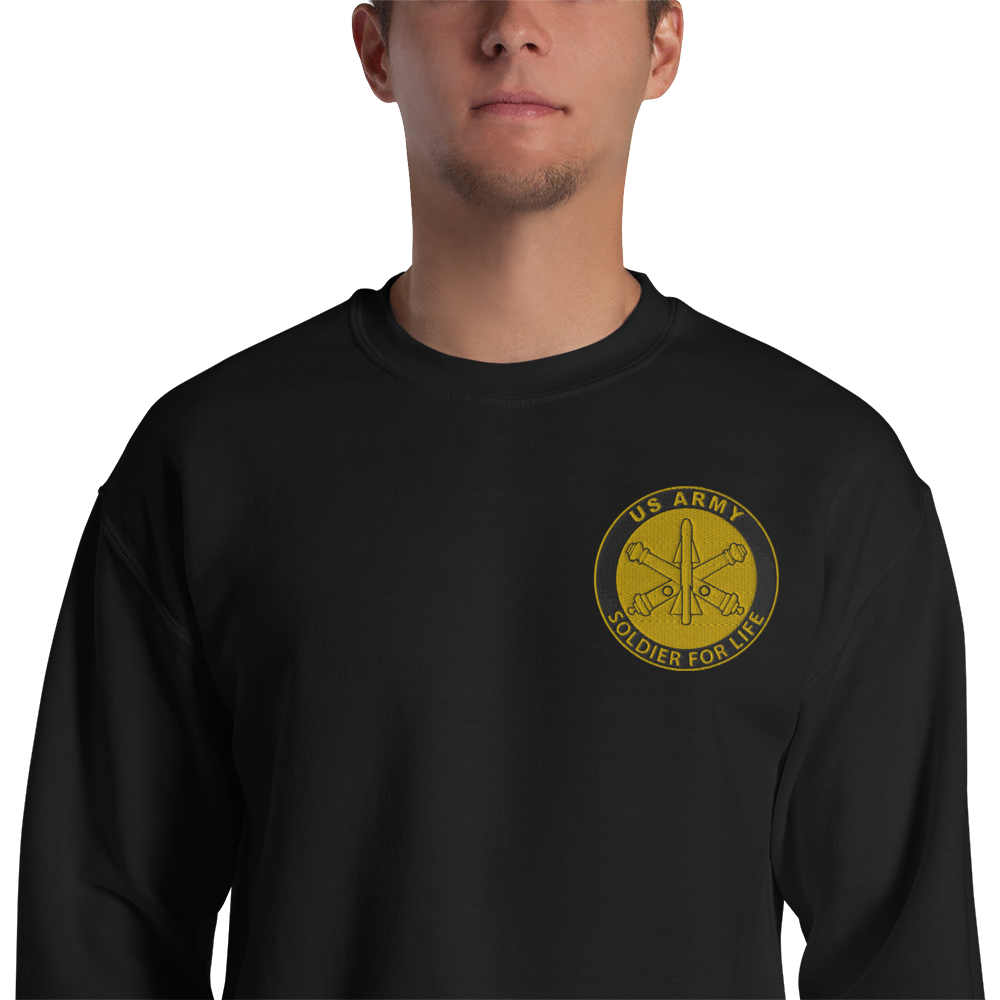 Custom US Army Ranks, Insignia Soldier For Life Embroidered Unisex Sweatshirt