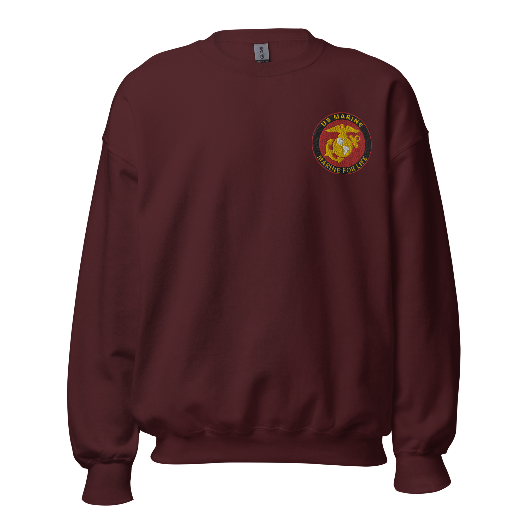 Custom US Marine Corps Ranks, Insignia Marine For Life Embroidered Unisex Sweatshirt