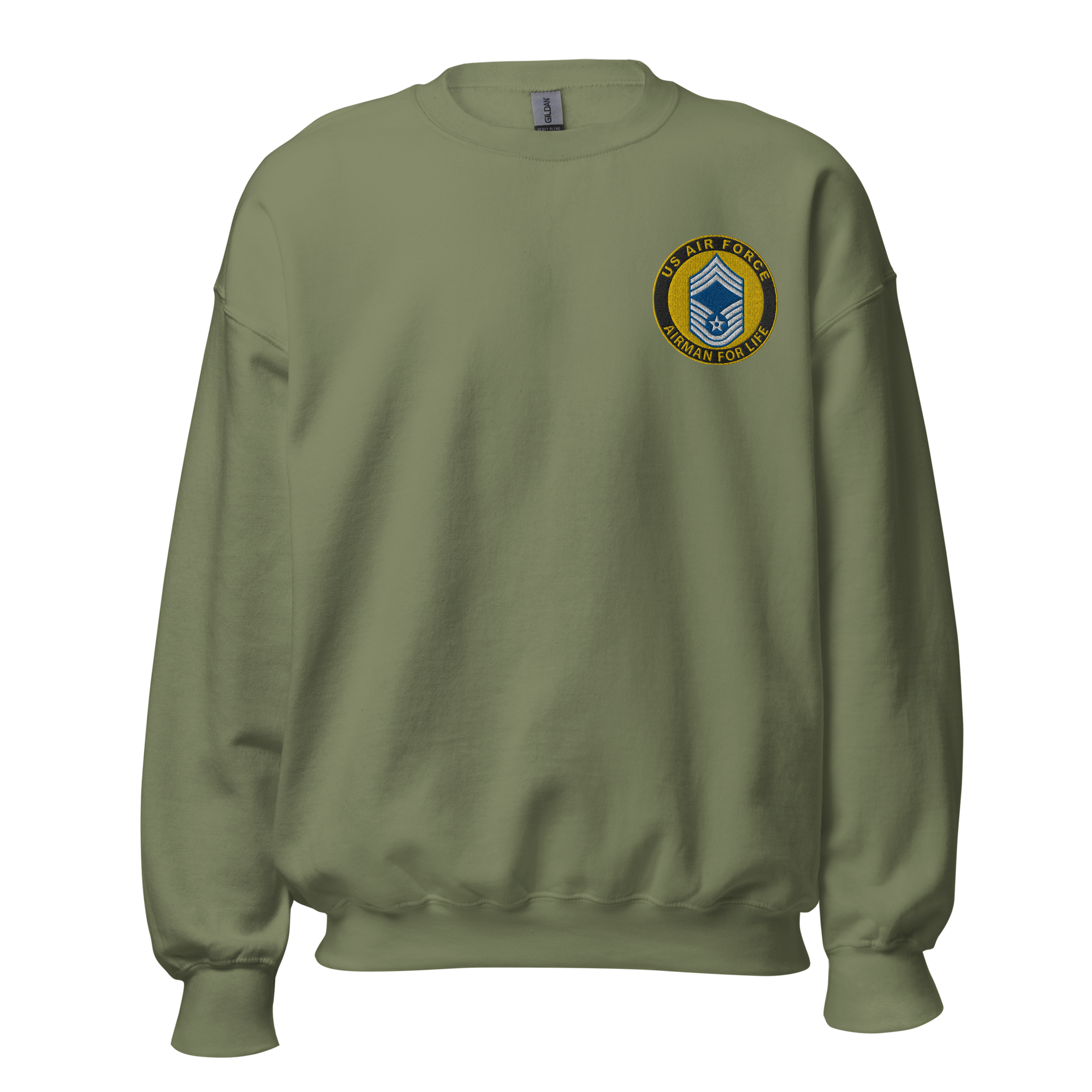 Custom US Air Force Ranks, Insignia Airman For Life Embroidered Unisex Sweatshirt