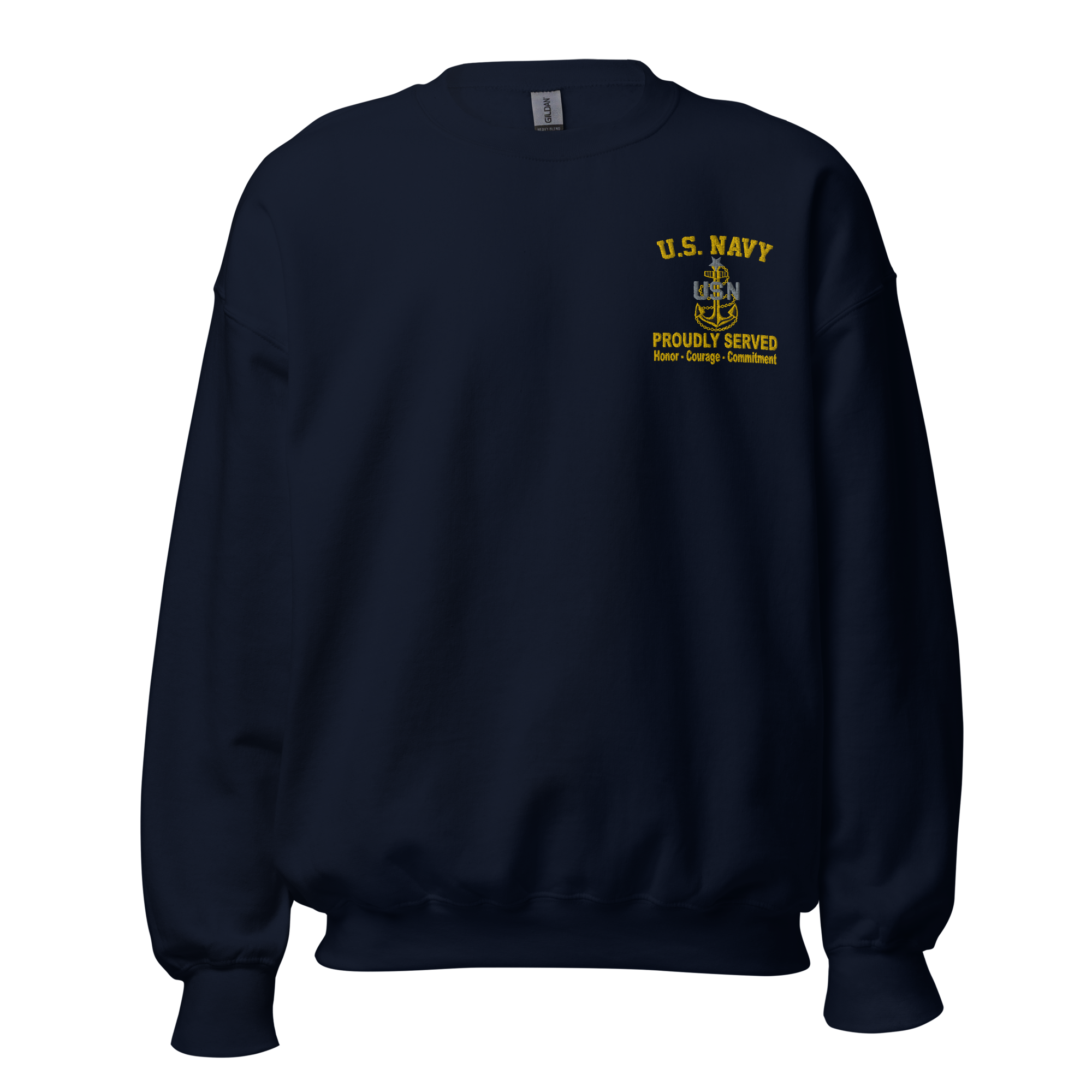 Custom US Navy Ranks Insignia Core Values Embroidered Unisex Sweatshi