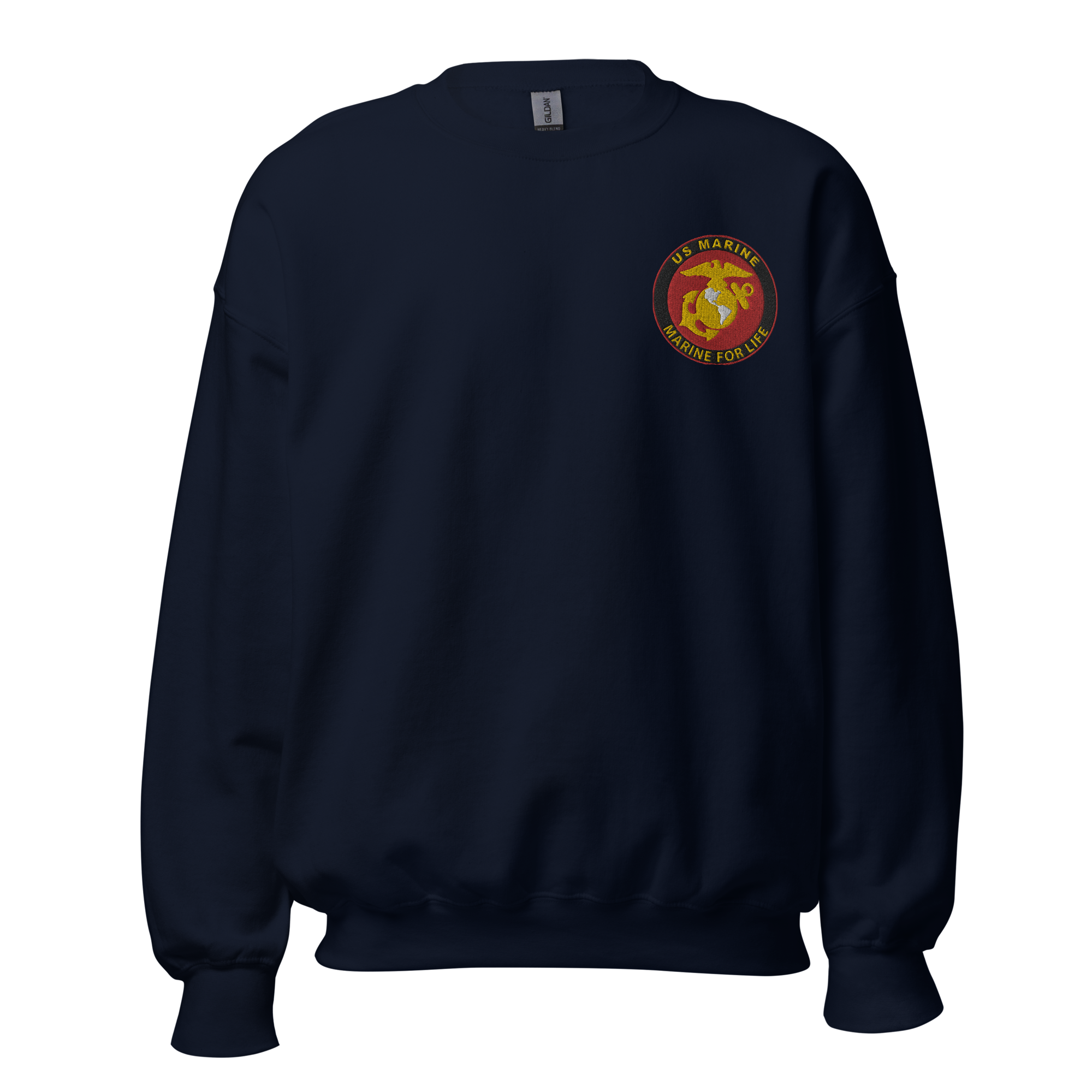 Custom US Marine Corps Ranks, Insignia Marine For Life Embroidered Unisex Sweatshirt